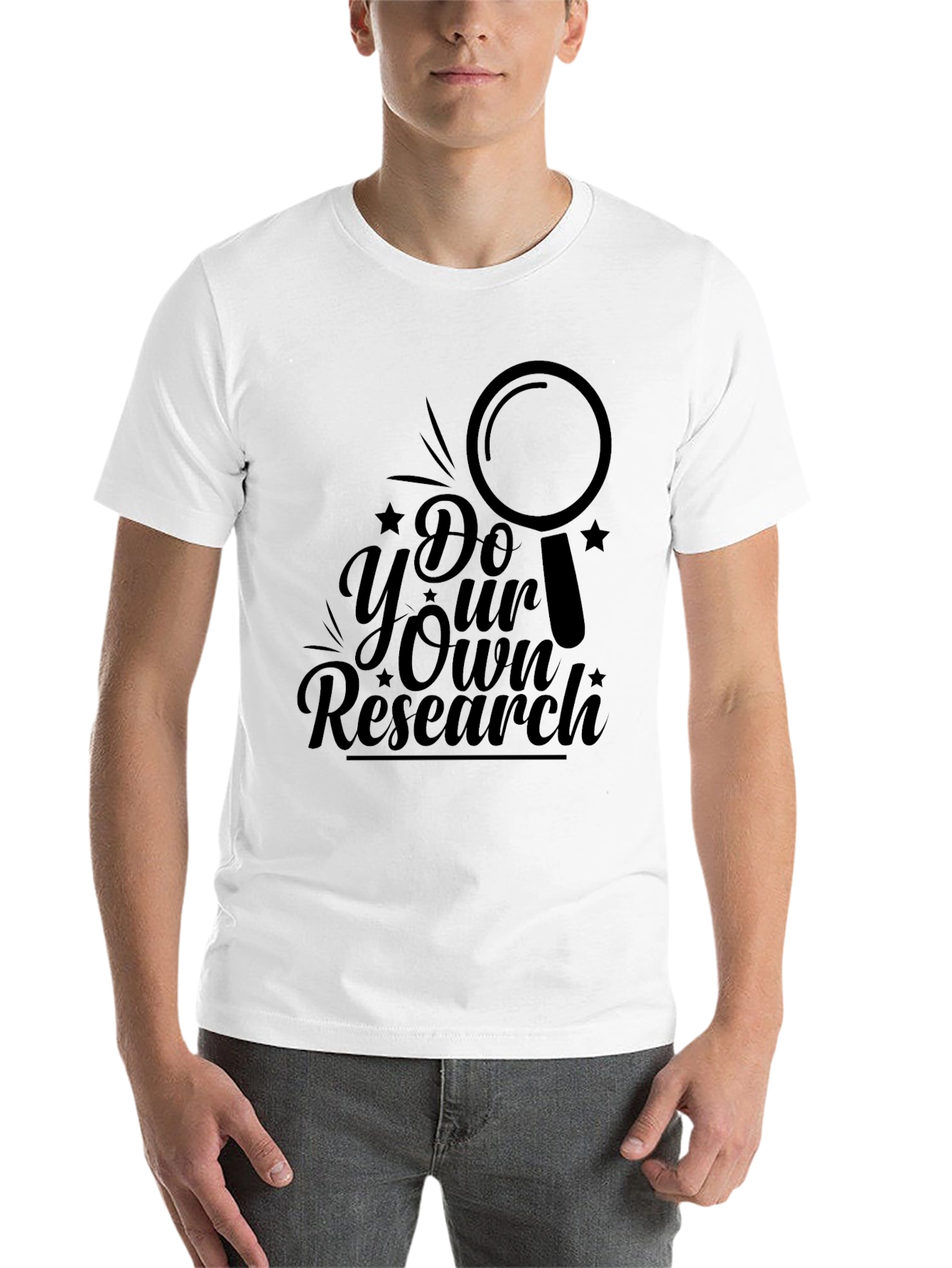 Black Do Your Own Research Black Graphic T-Shirt view 14