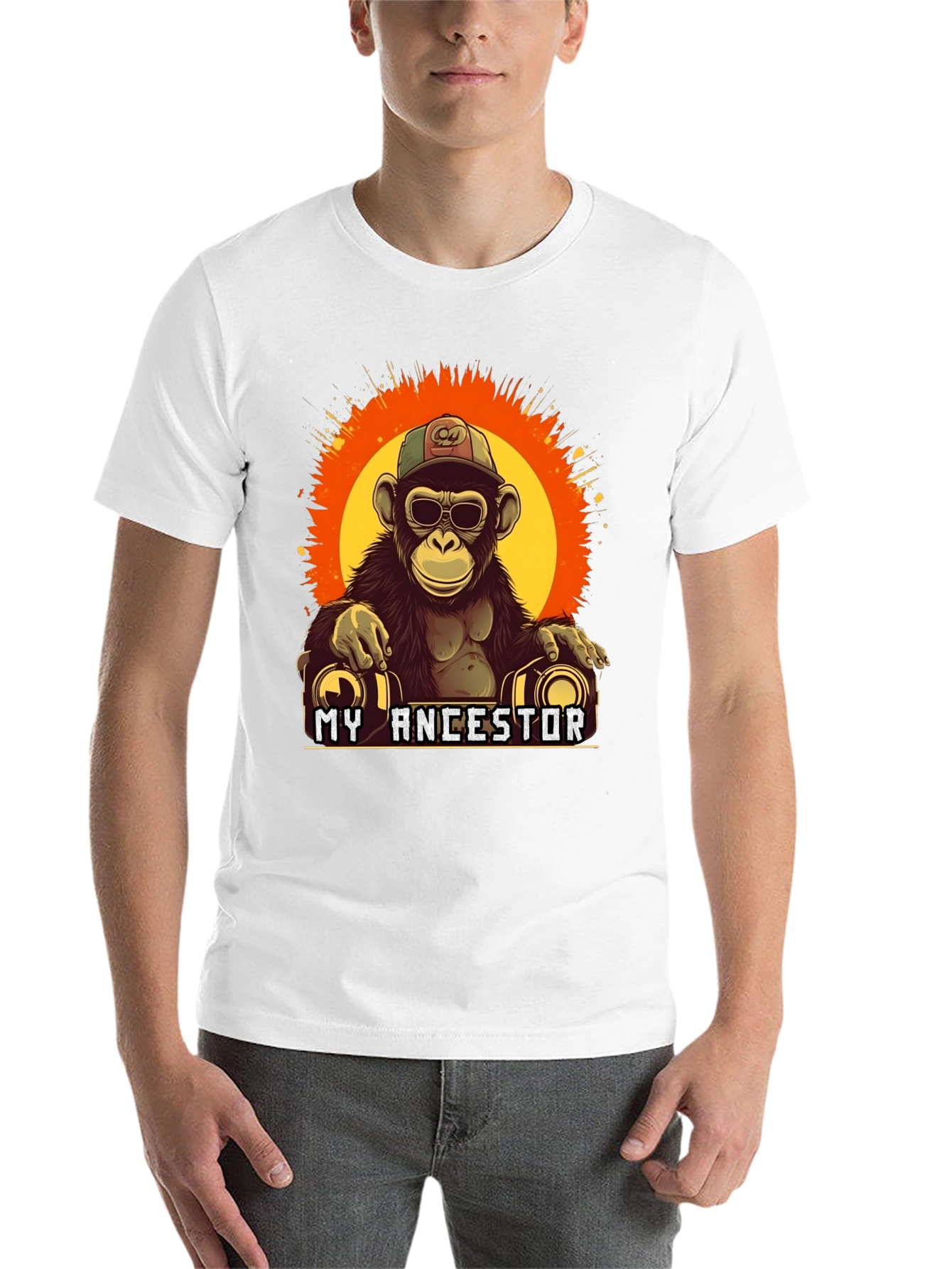 Black My Ancestor Monkey T-Shirt Cool Ape Graphic Tee view 14