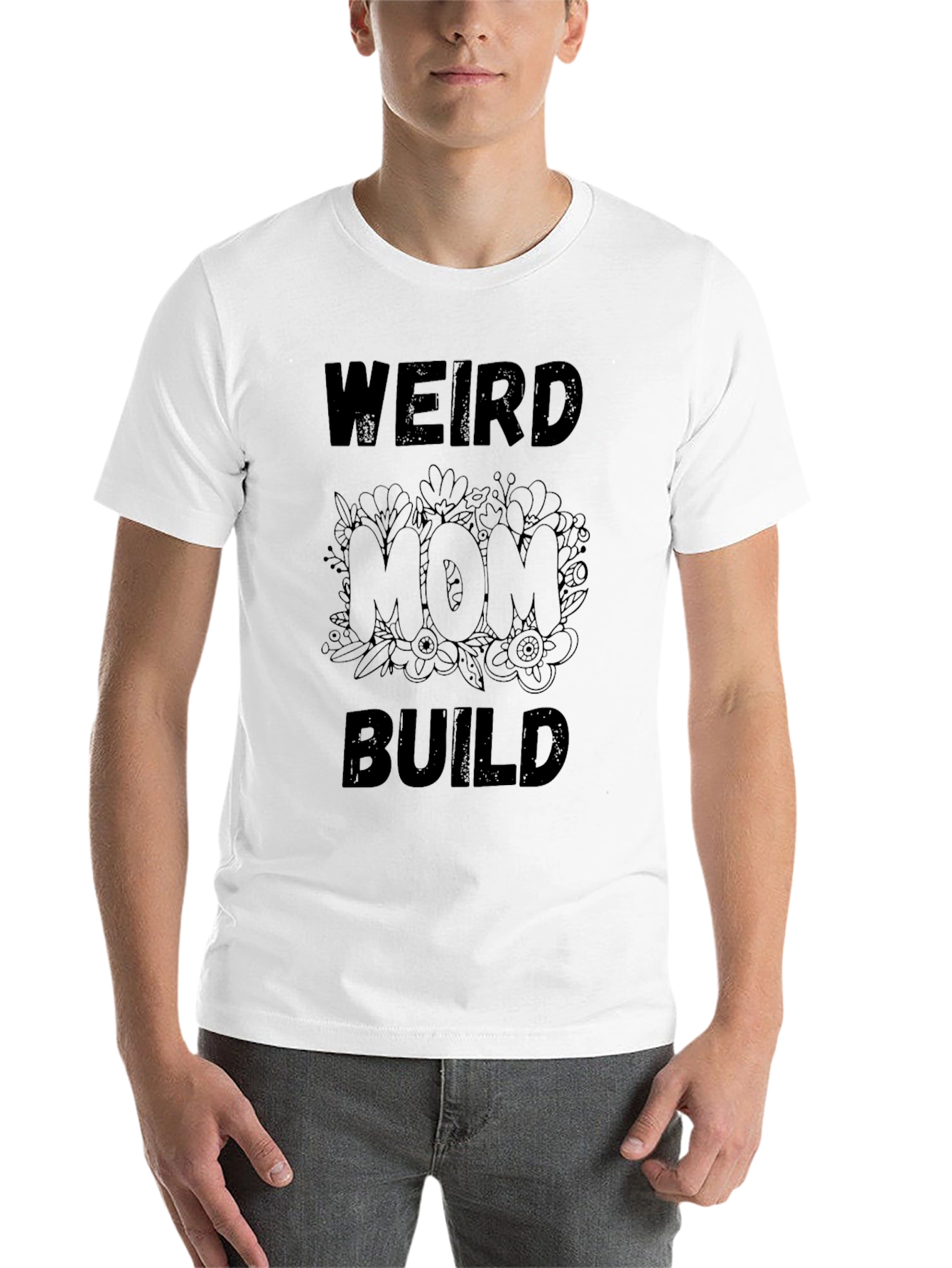 Weird Mom Build Black T-Shirt - 14
