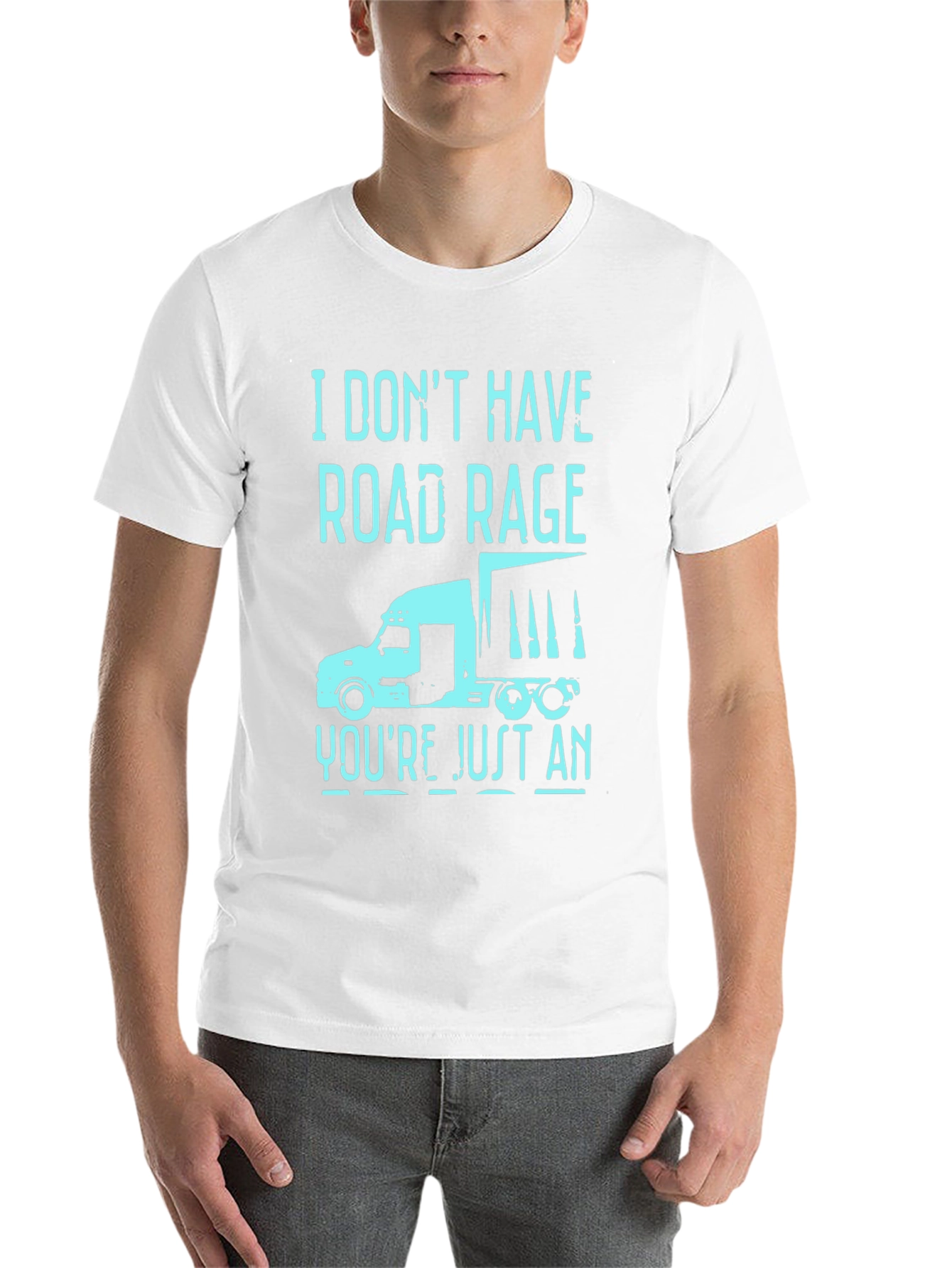 Black Trucker Humor T-Shirt - Road Rage Slogan view 14