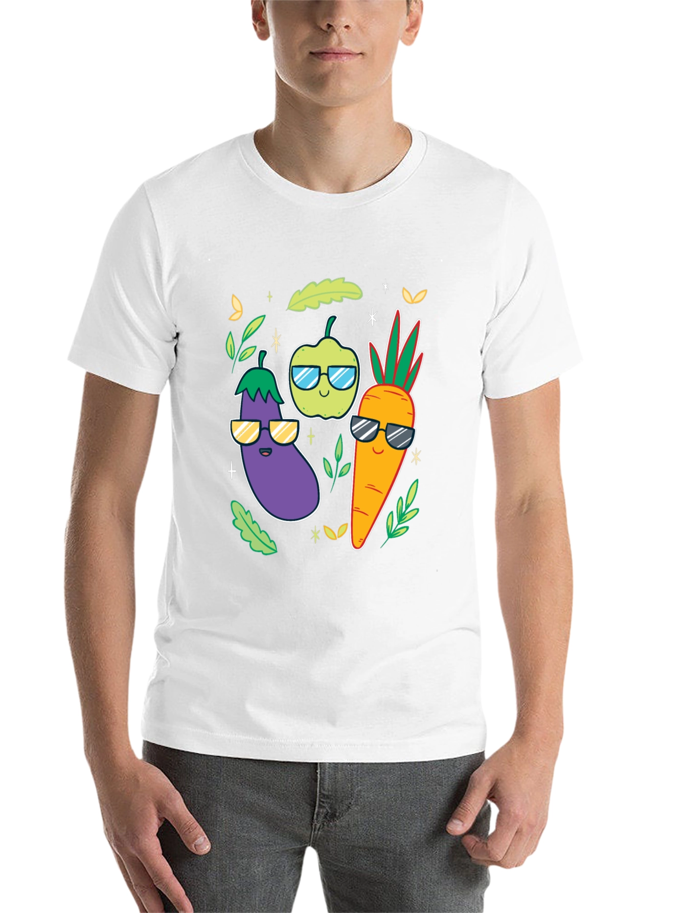 Black Cool Veggies Black T-Shirt view 14