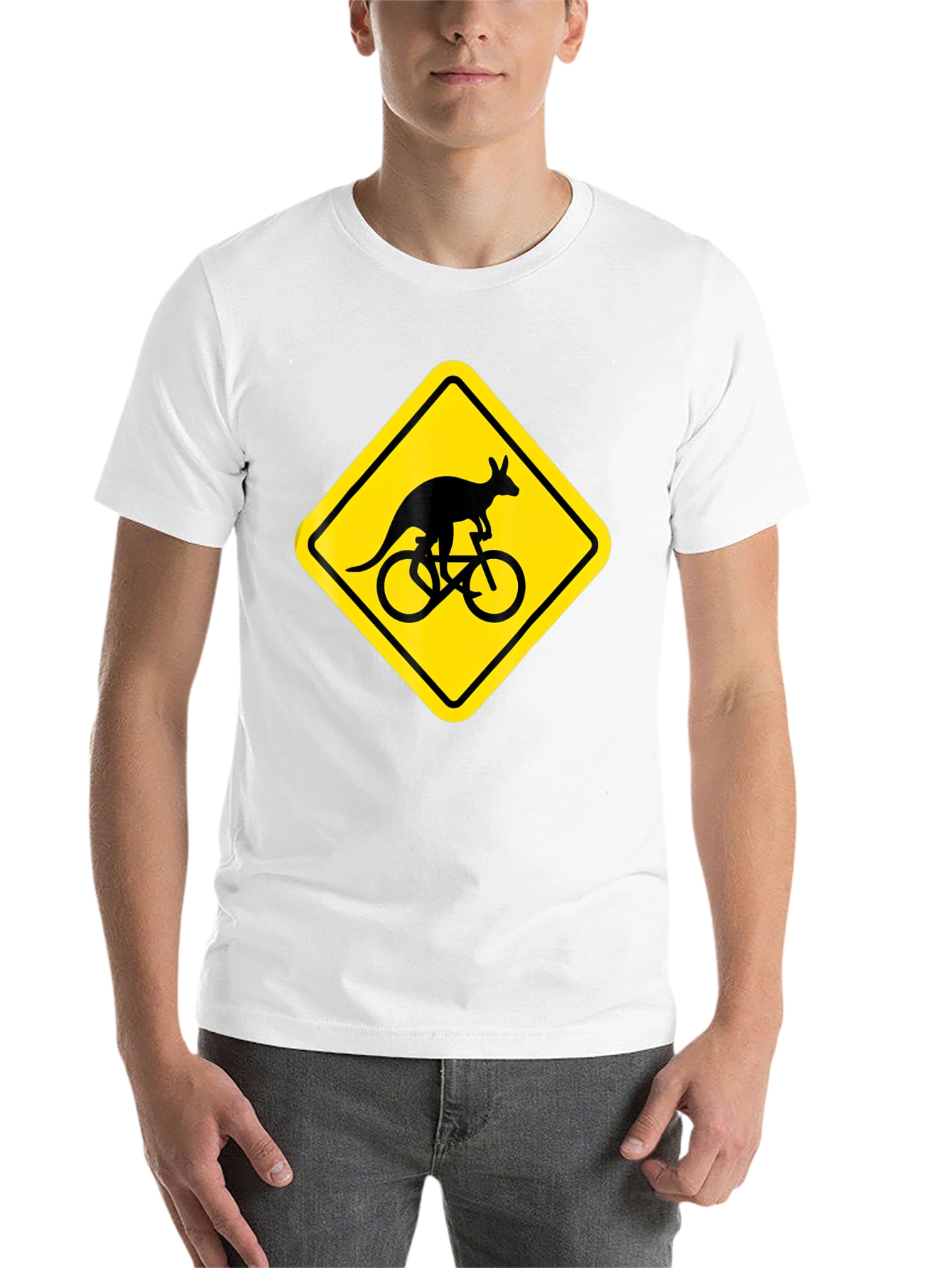 Black Kangaroo Cycling T-Shirt - Novelty Graphic Tee view 14