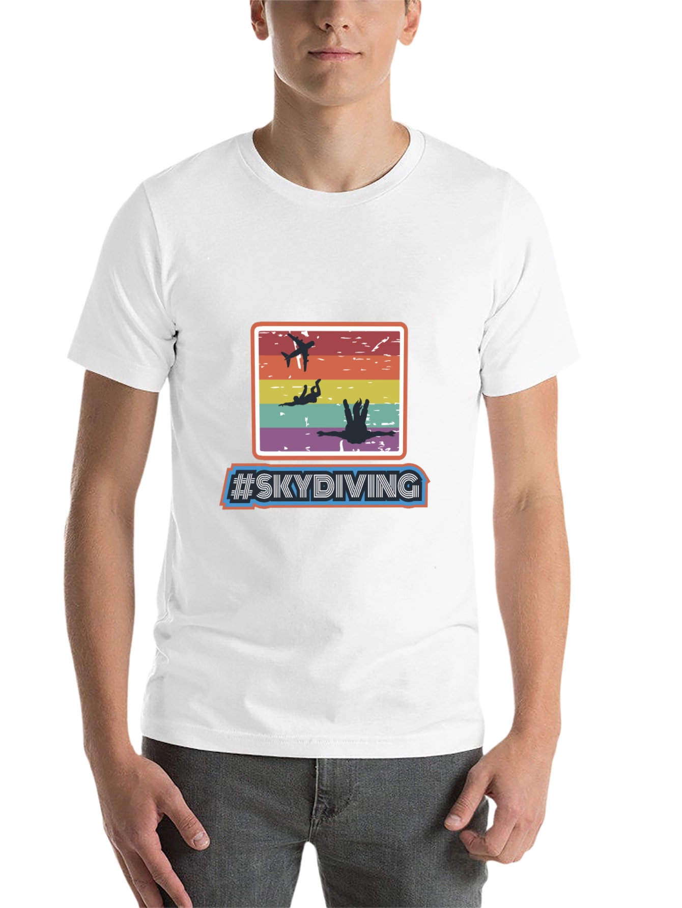 Black Skydiving Retro T-Shirt - Adventure Seeker Apparel view 14