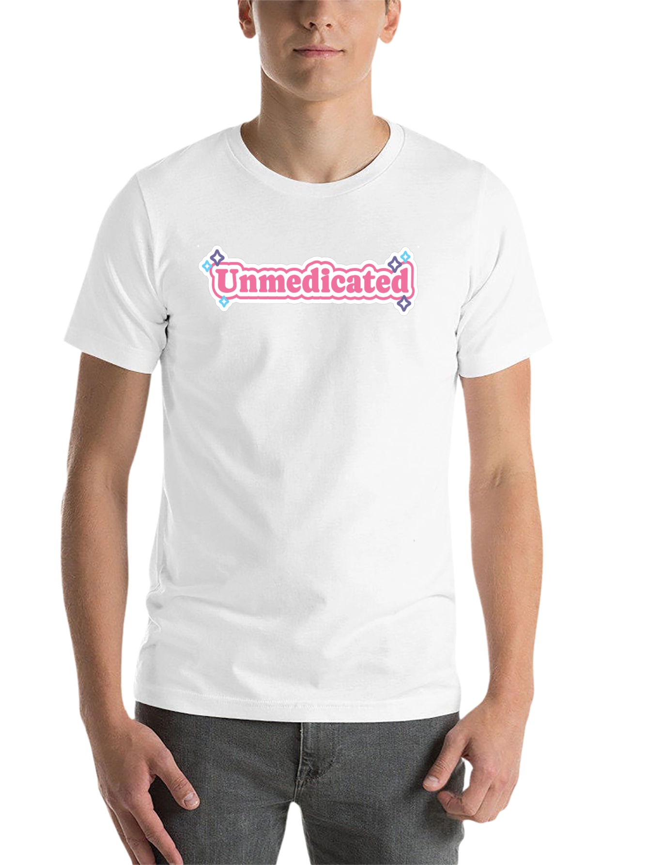 Black Unmedicated Graphic Tee - Black Crew Neck T-Shirt view 14