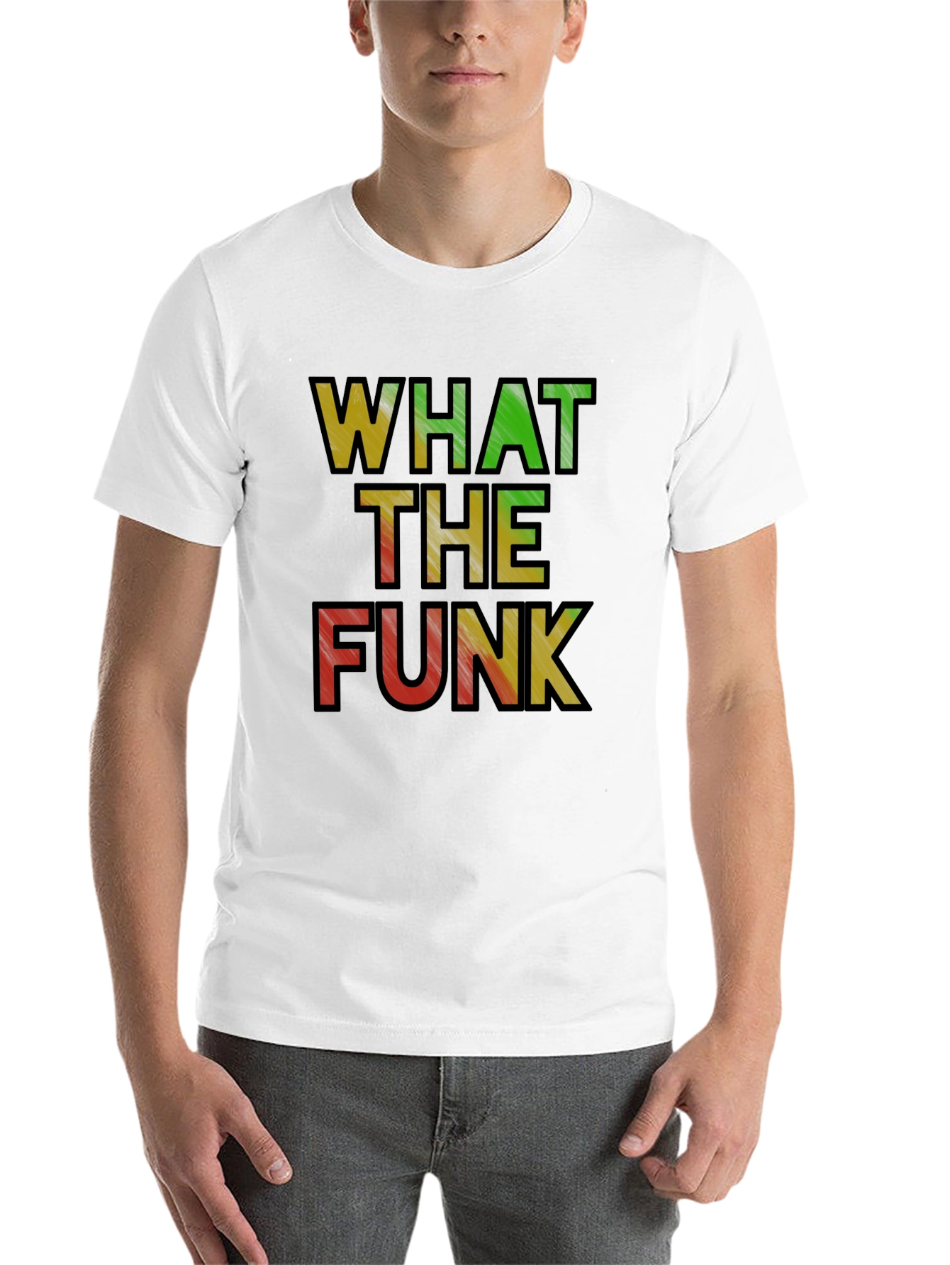 Black What the Funk T-Shirt - Rasta Colors Black Tee view 14