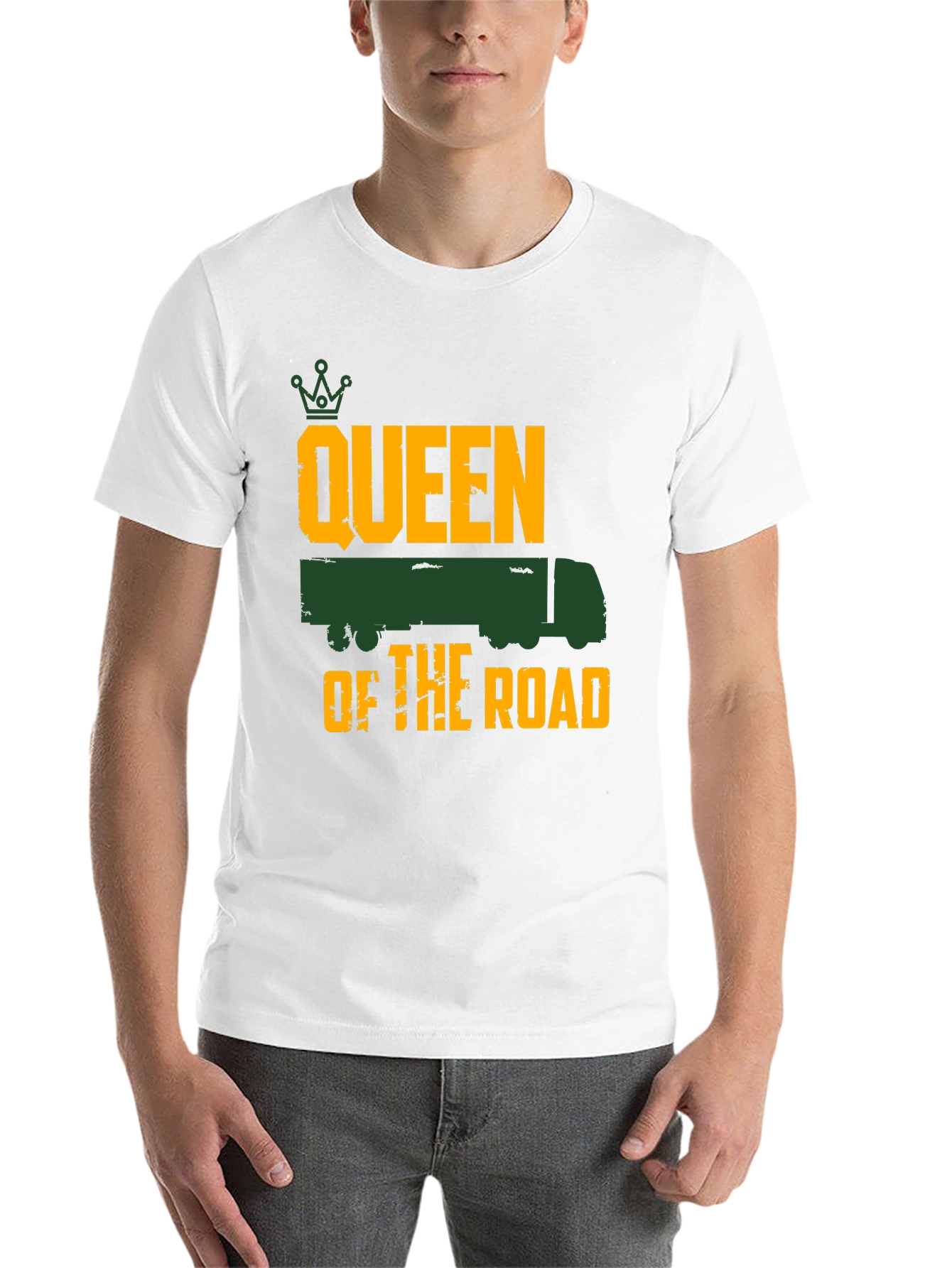 Black Queen of the Road Trucker Tee - Black view 14