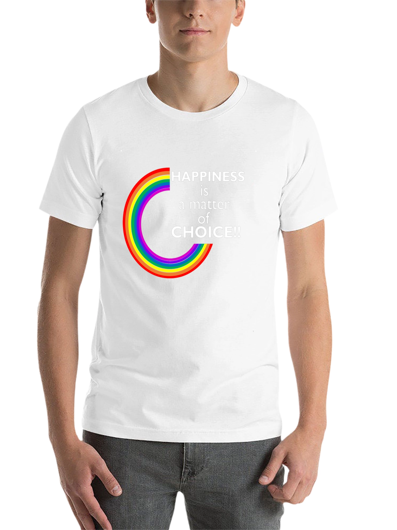 Black Happiness is a Choice LGBTQ Rainbow T-Shirt view 14