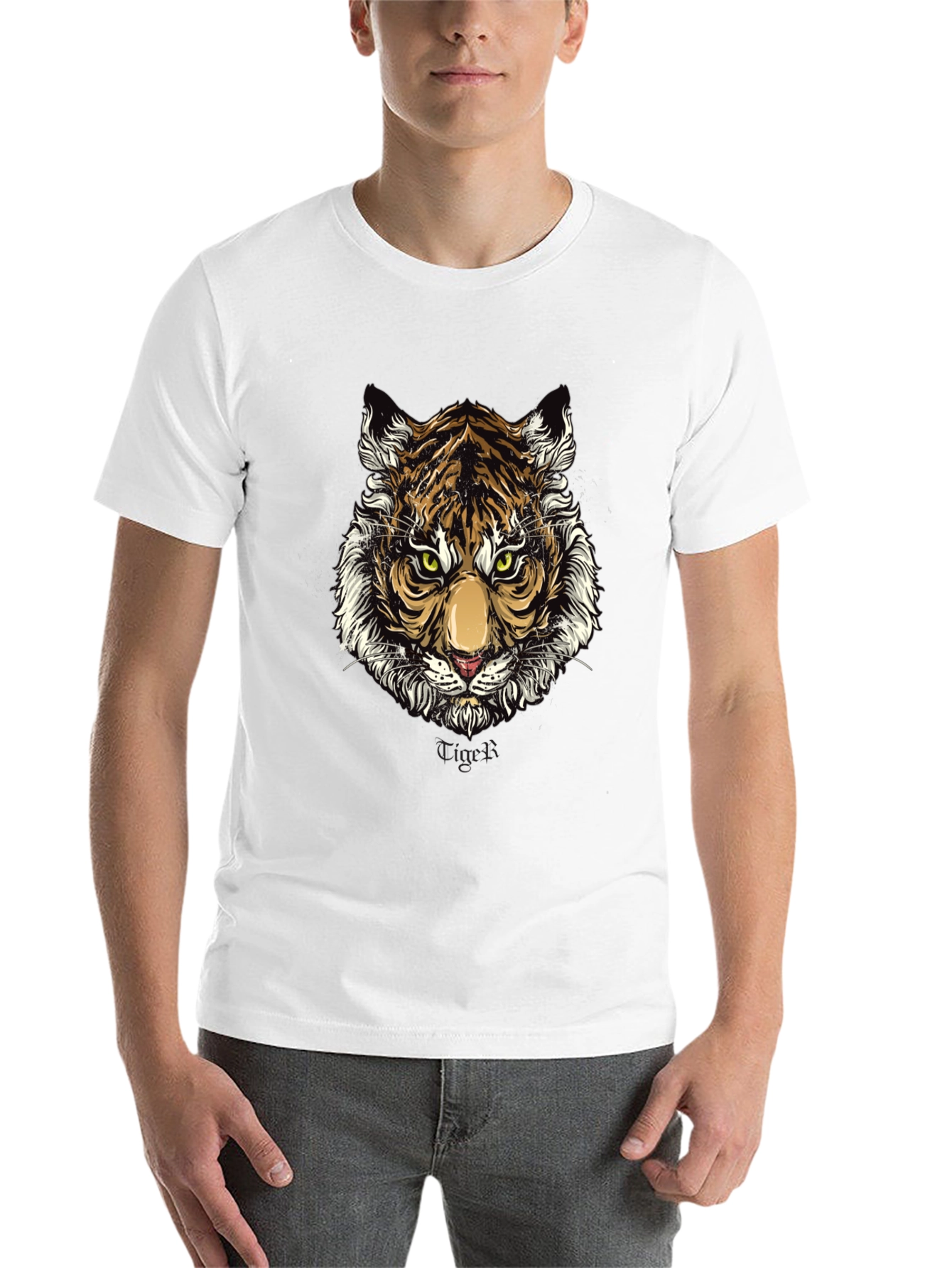 Black Tiger Graphic Print Black T-Shirt view 14