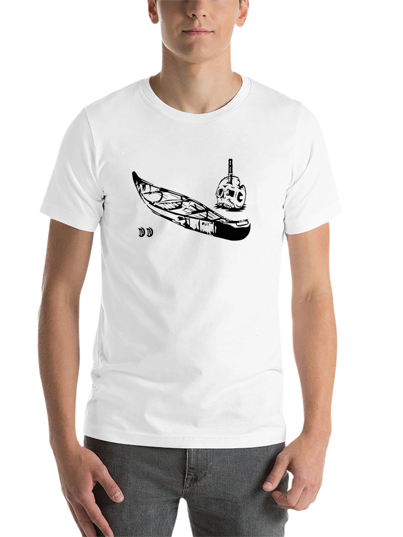 Black Skull & Canoe Graphic T-Shirt - Premium Cotton view 14
