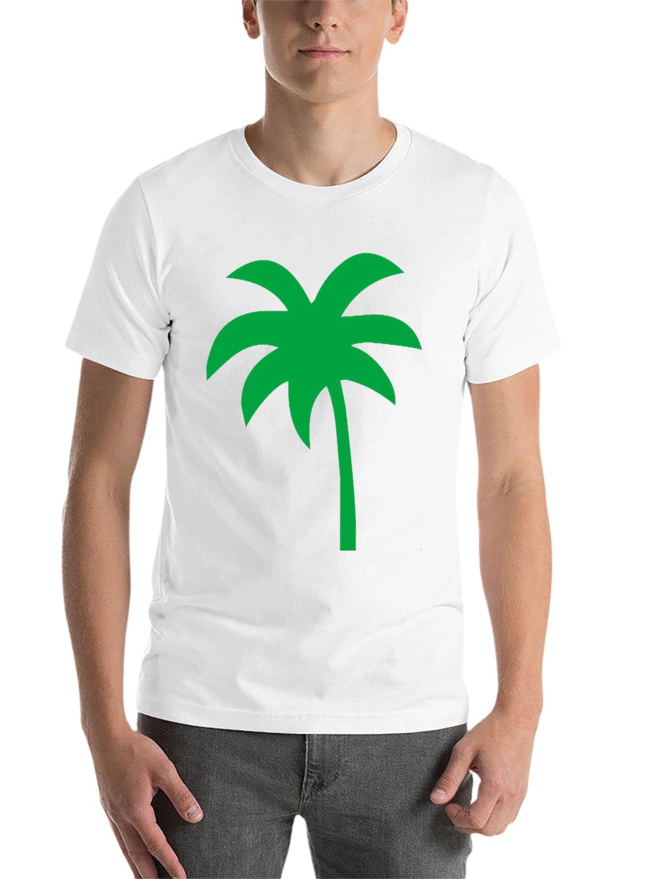 Black Tropical Palm Tree Graphic Tee - Black Cotton Casual Shirt view 14