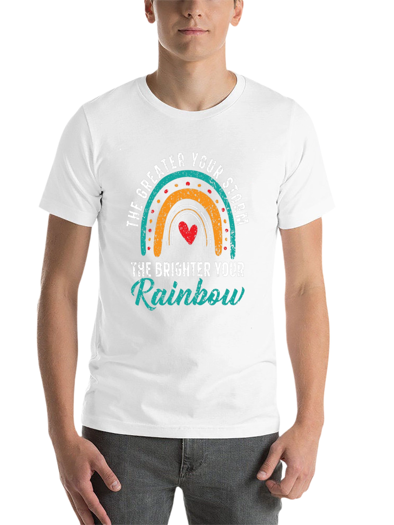 Black Inspirational Rainbow Graphic T-Shirt view 14