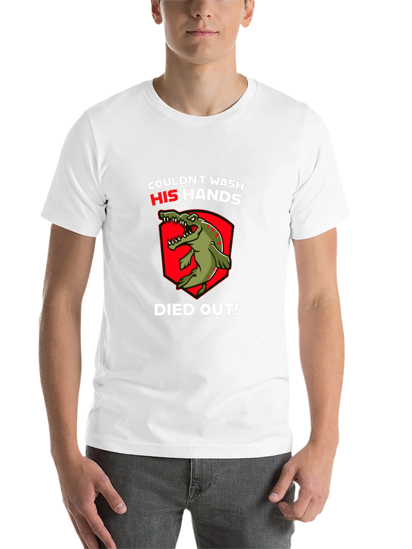Black Couldn't Wash His Hands T-Shirt - Dinosaur Funny view 14