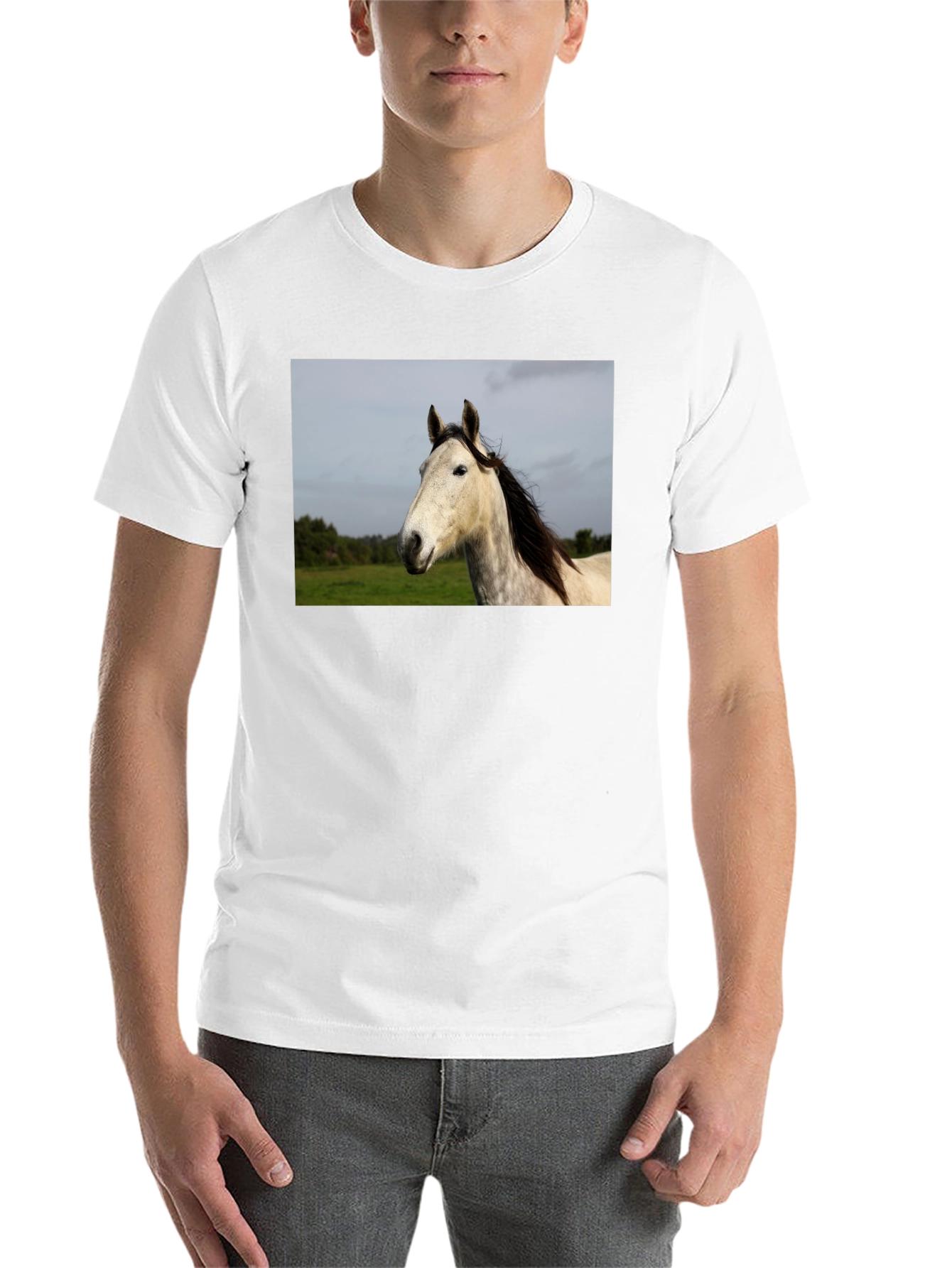 Black Horse Graphic Print Black T-Shirt view 14
