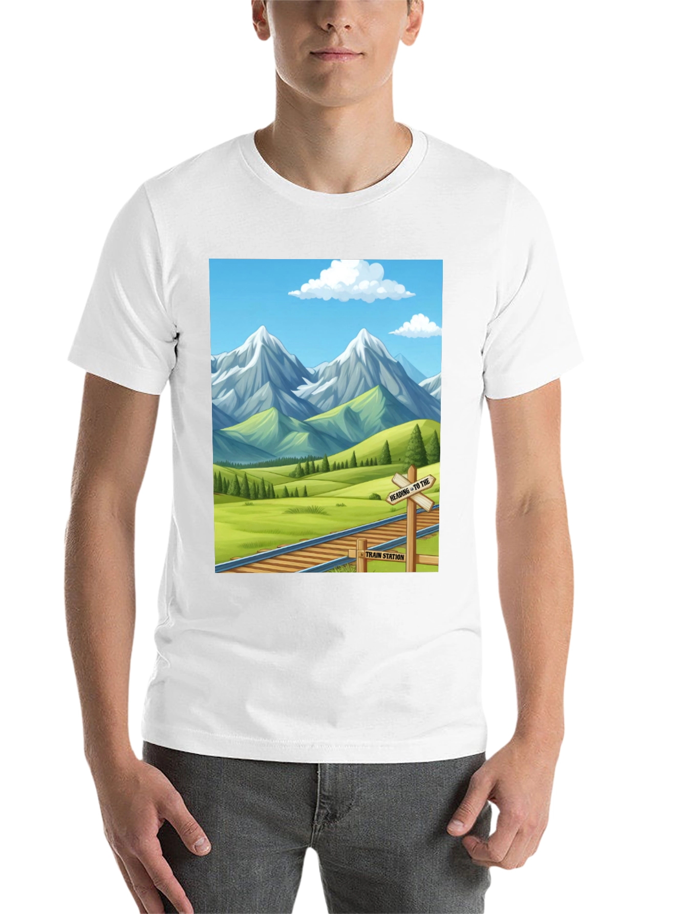 Black Scenic Mountain Train T-Shirt view 14