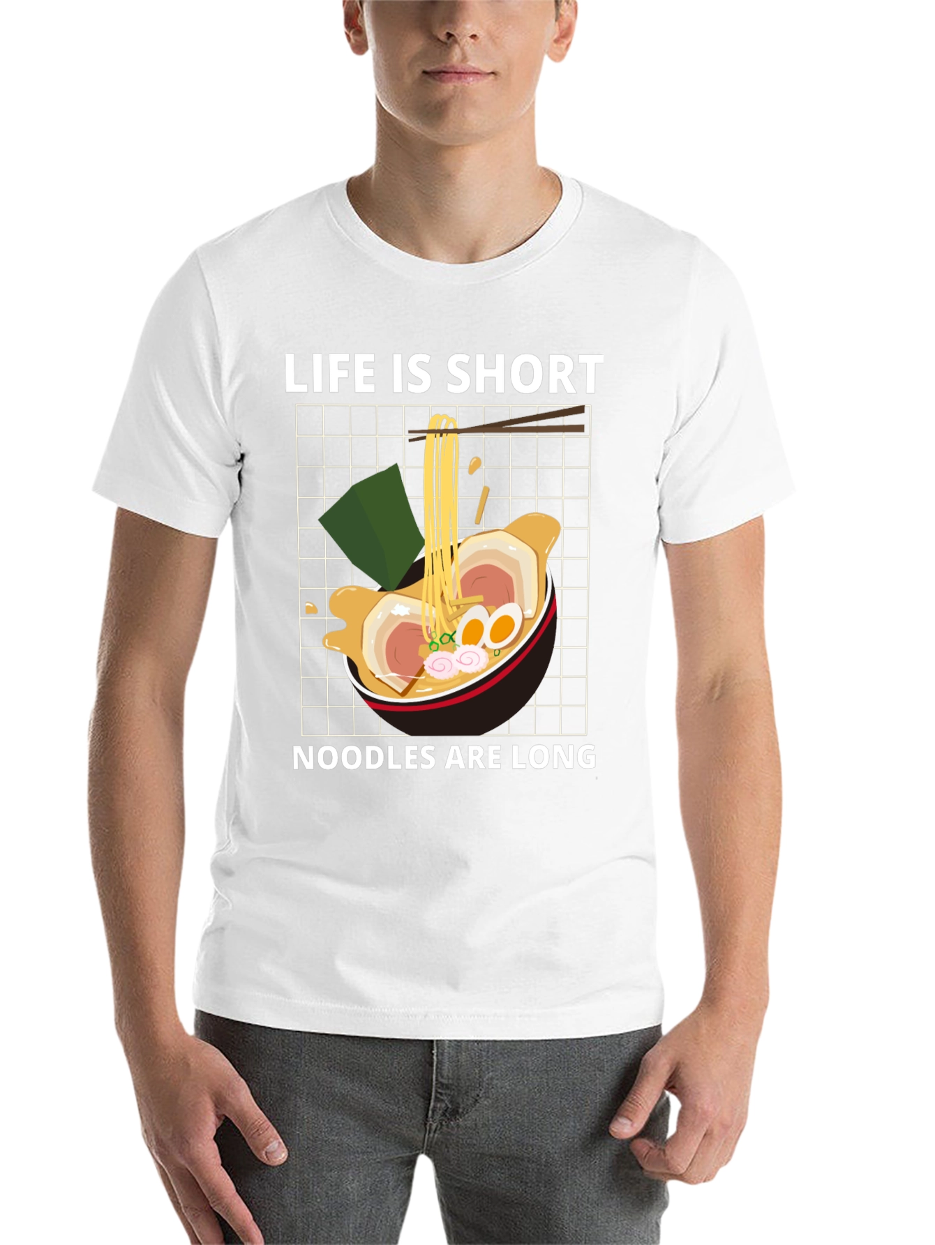 Black Ramen Lover Graphic Tee - Life is Short, Noodles are Long view 14