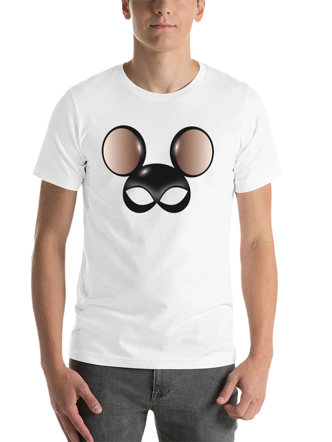 Black Funny Face T-Shirt - Unique Graphic Tee view 14