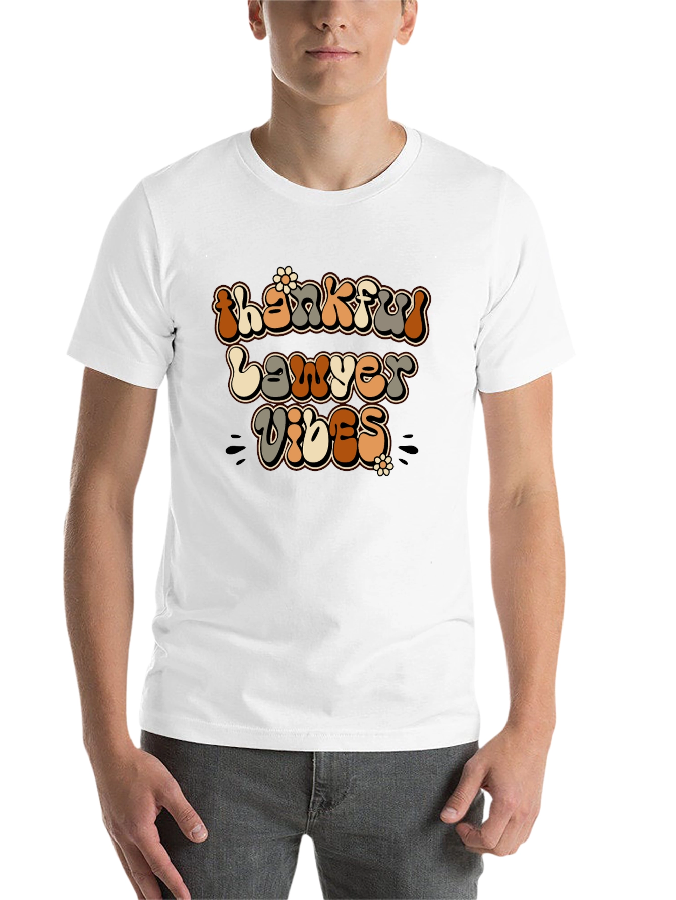 Black Thankful Lawyer Vibes Retro T-Shirt view 14