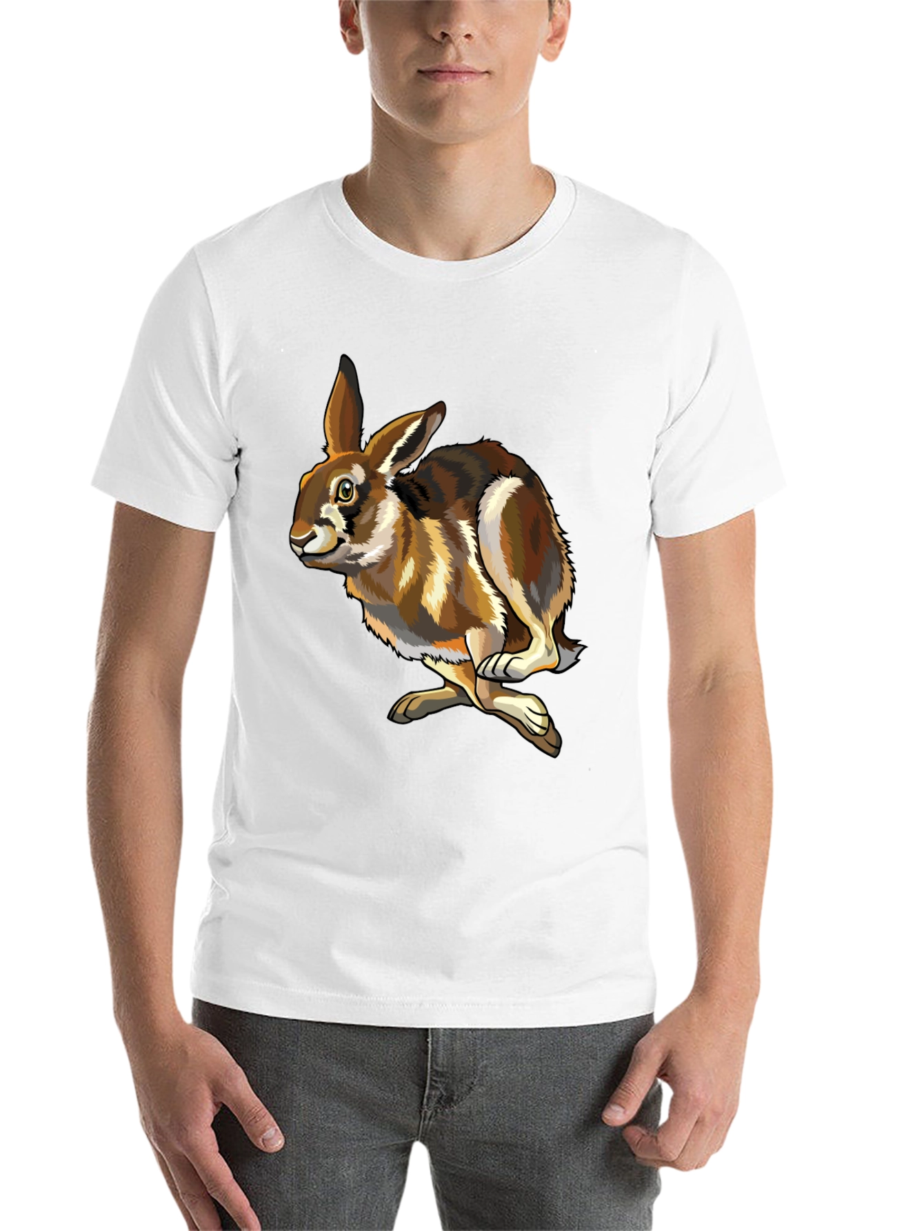 Black Hare Graphic Tee - Black Cotton T-Shirt view 14