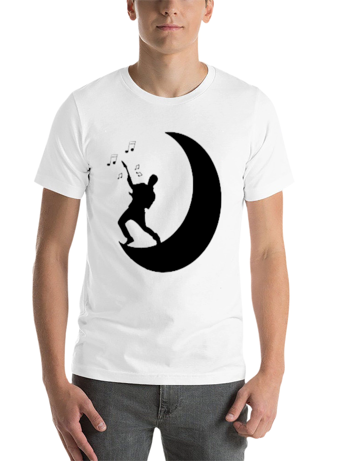 Black Moon Guitarist Black T-Shirt - Music Lover Tee view 14