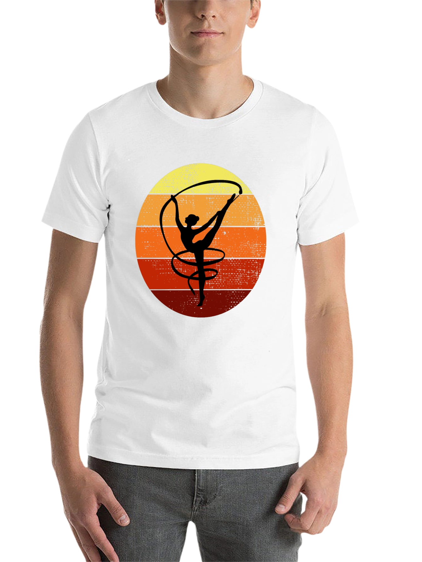 Black Retro Gymnastics Sunset T-Shirt view 14