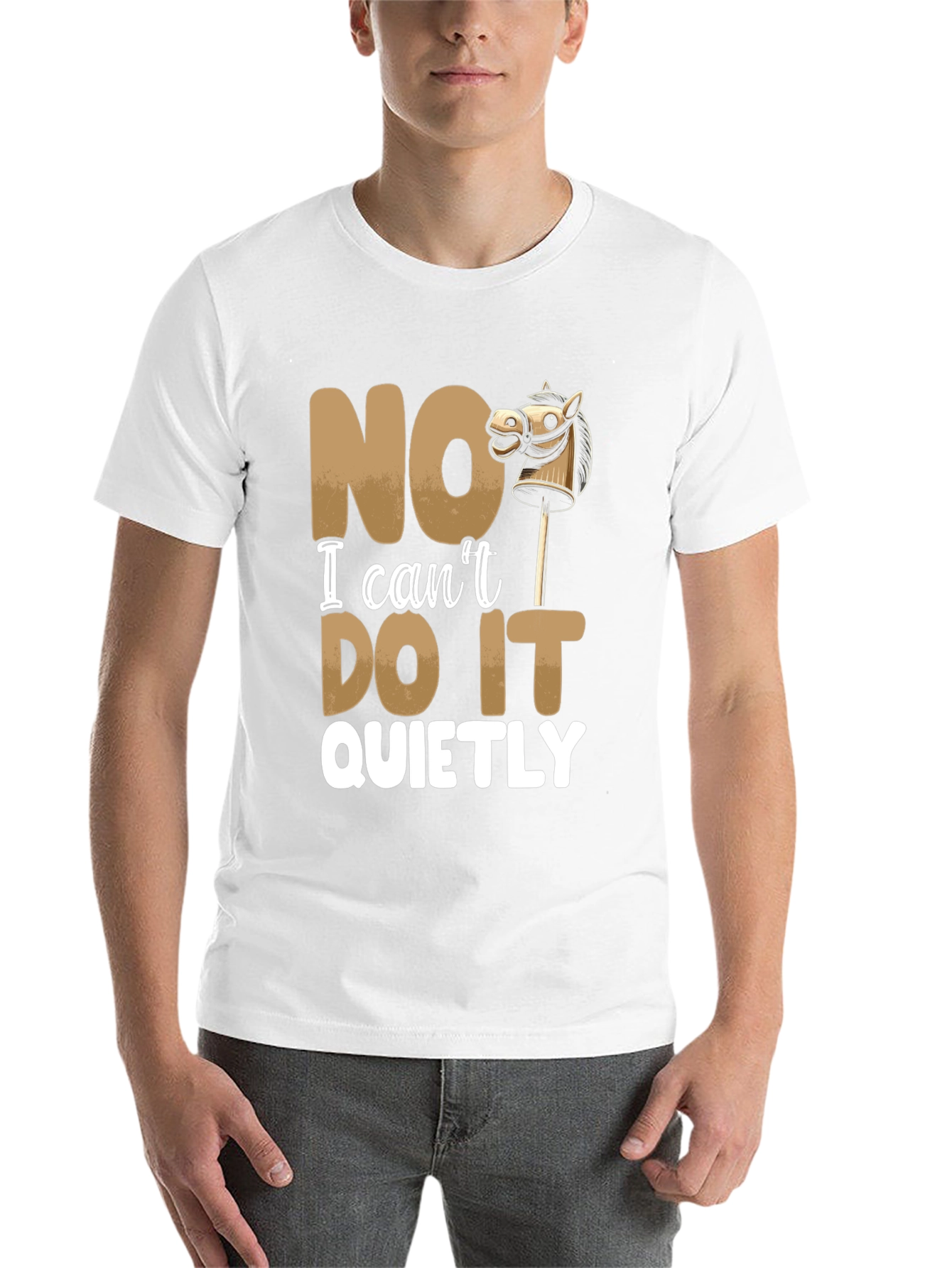 Black Funny "NO I Can't DO IT QUIETLY" T-Shirt view 14