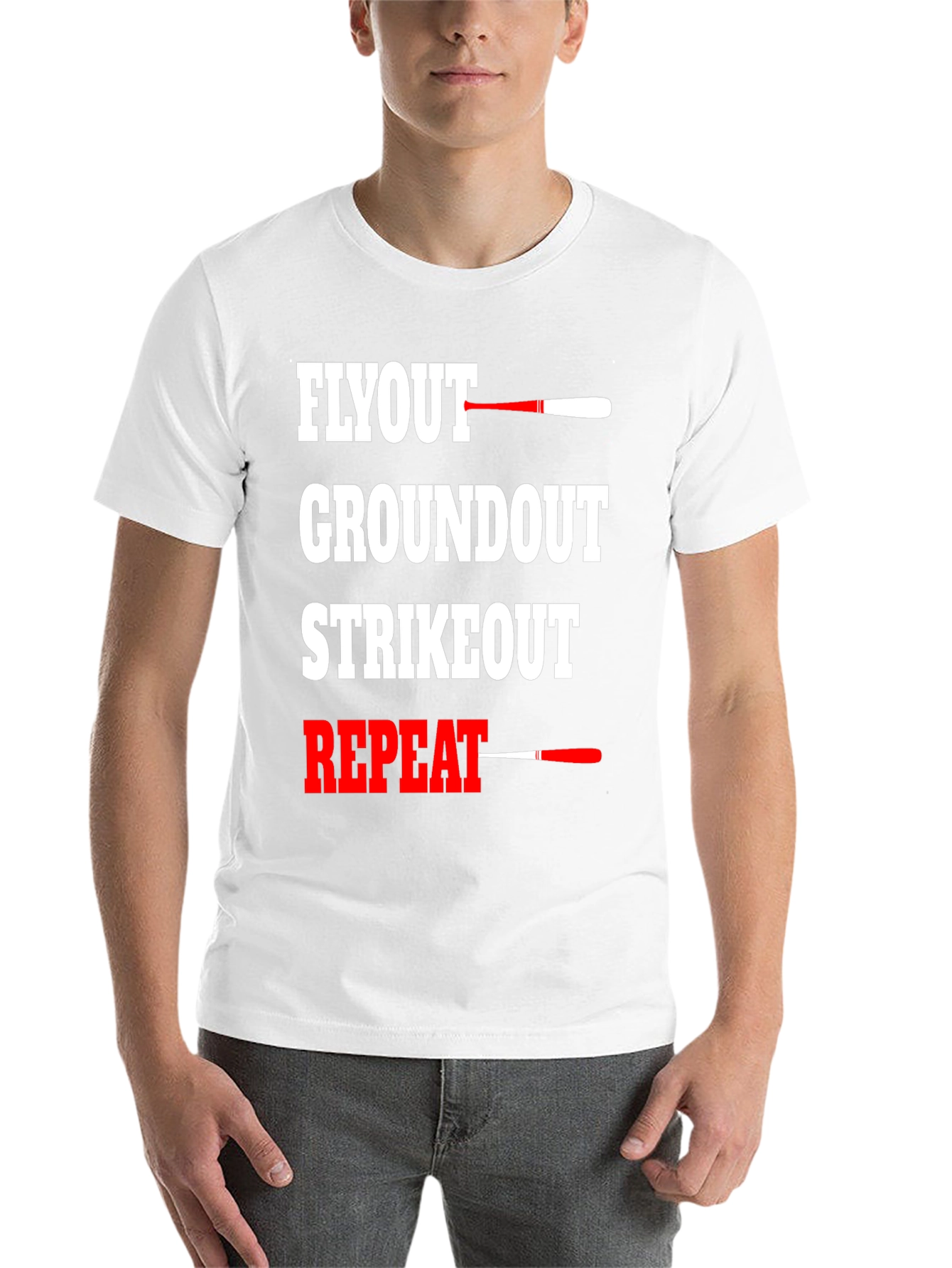 Black Baseball Flyout Repeat Graphic T-Shirt view 14