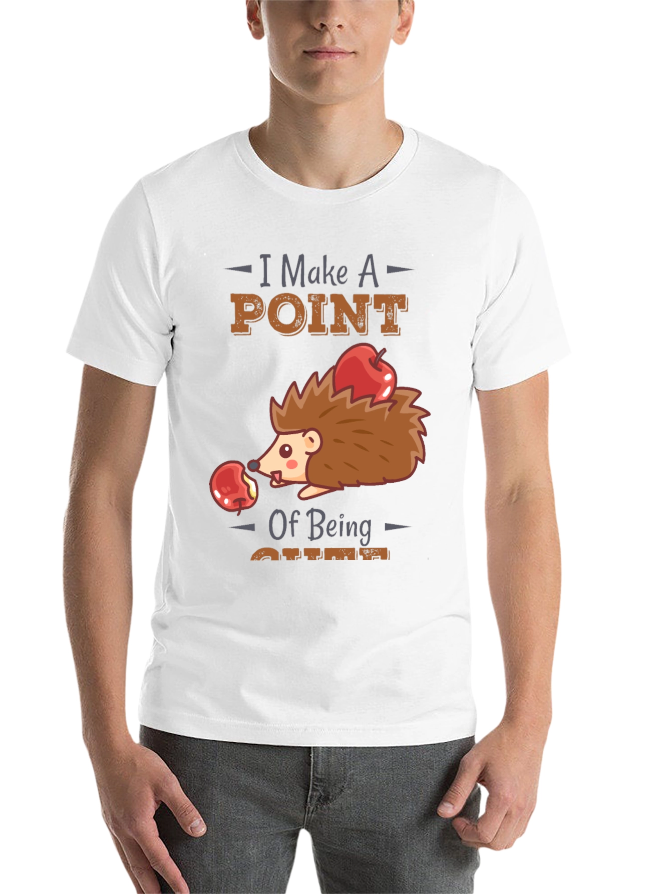 Black Cute Hedgehog T-Shirt - I Make A Point of Being Cute view 14
