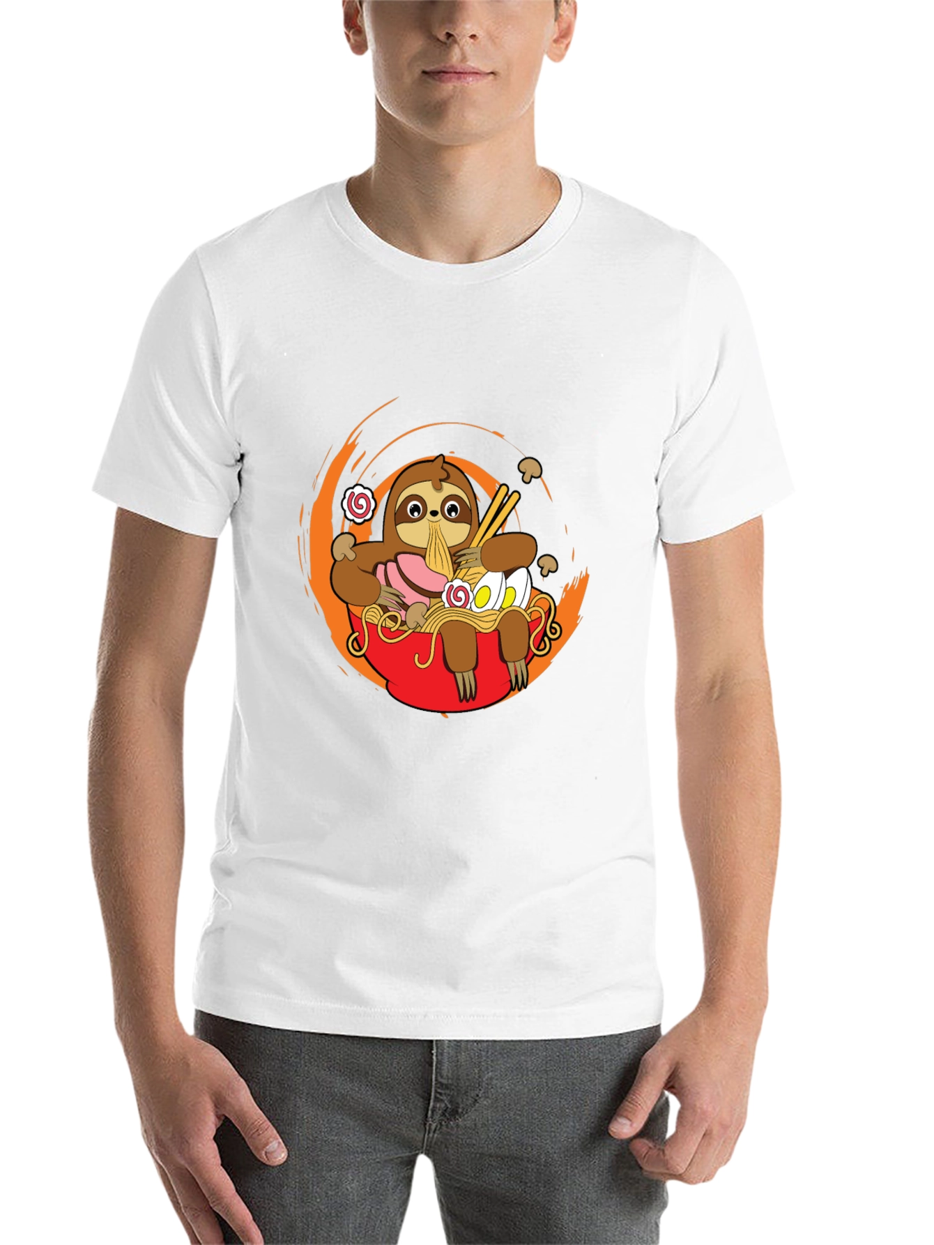 Sloth Ramen T-Shirt - Cute Noodle Lover Tee - 14