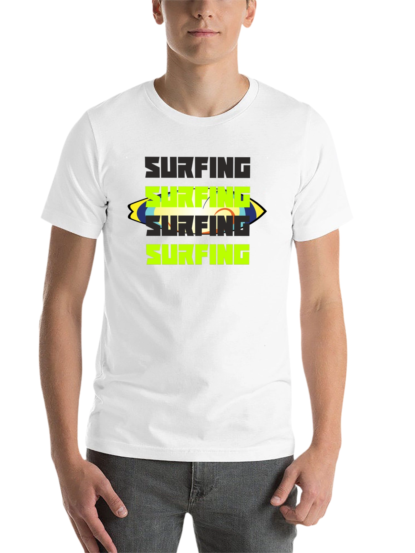 Black Surfing Graphic Tee - Black view 14