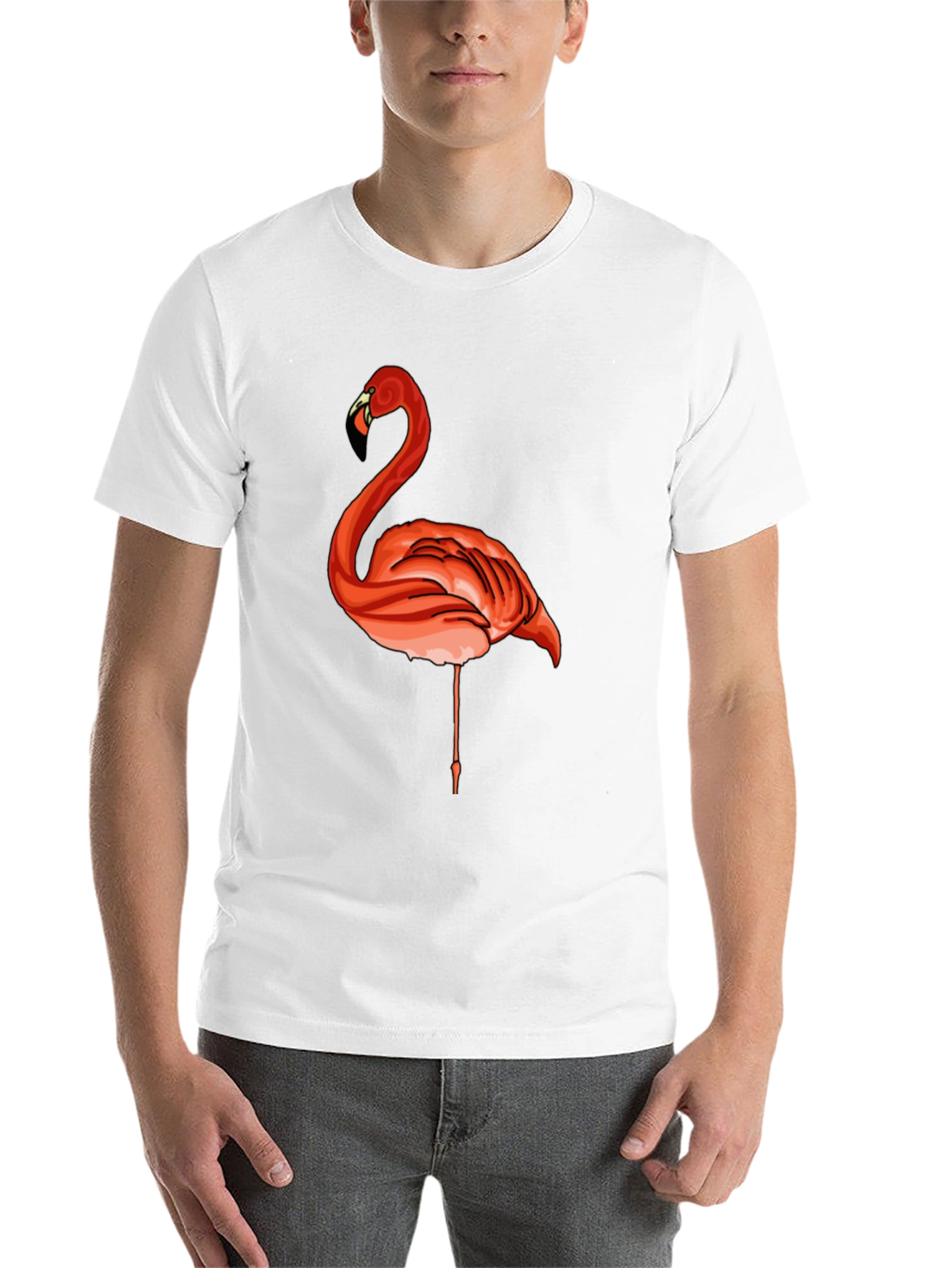Black Flamingo Graphic Tee - Casual Black T-Shirt view 14