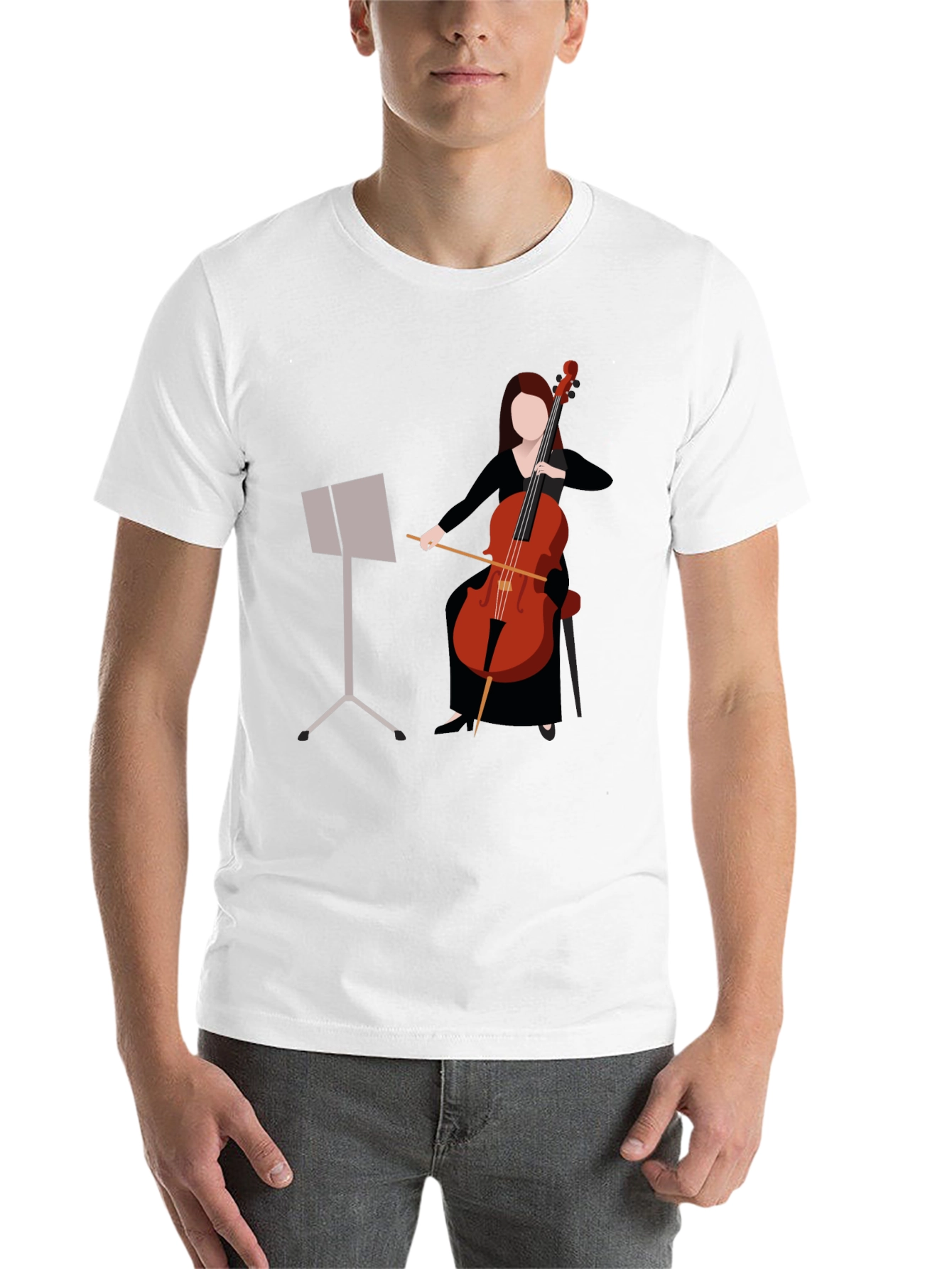 Black Cello Player Graphic T-Shirt - Music Lover's Tee view 14