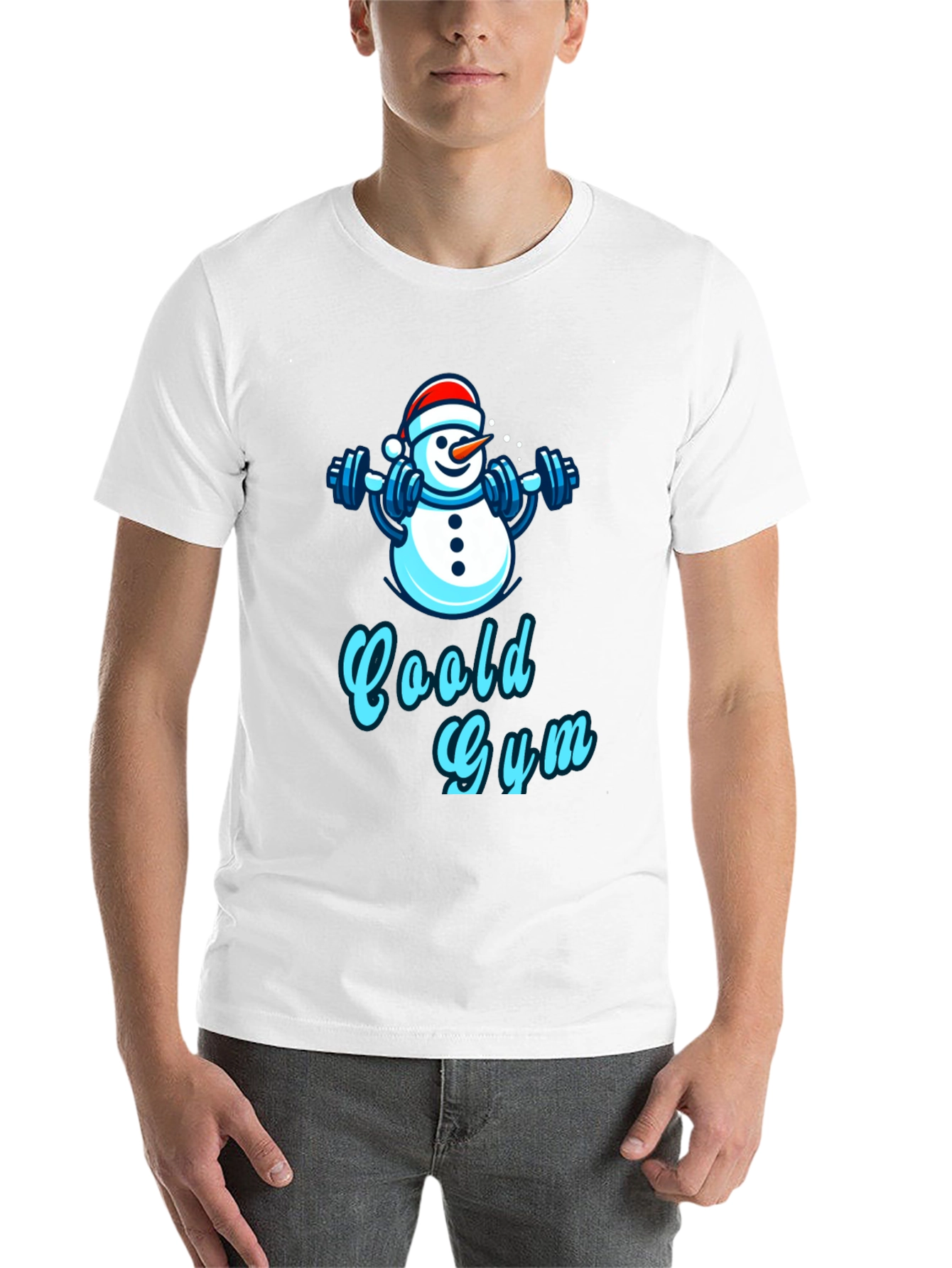 Black Cool Gym Snowman Black T-Shirt view 14