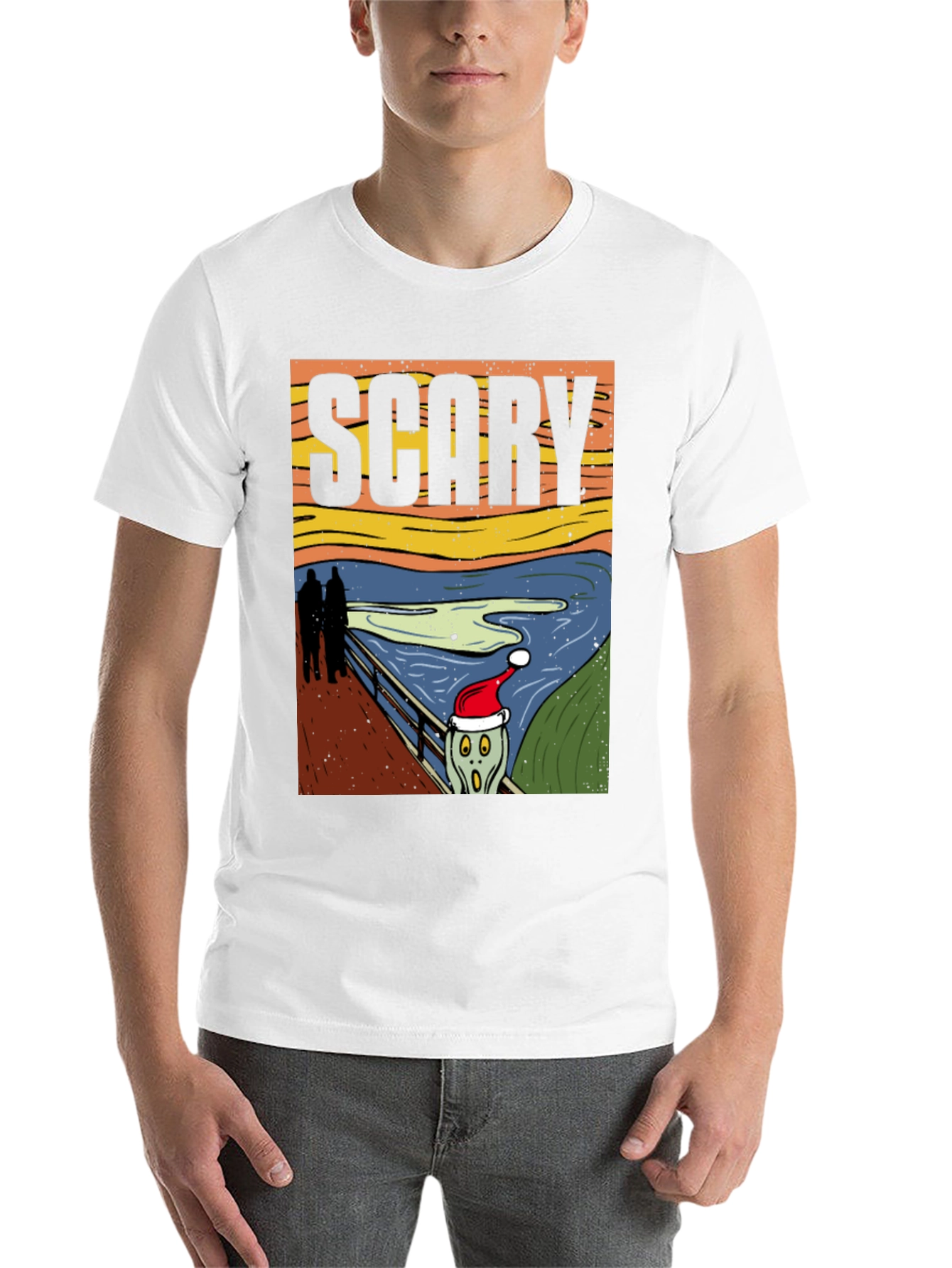 Black Scary Christmas Scream T-Shirt view 14