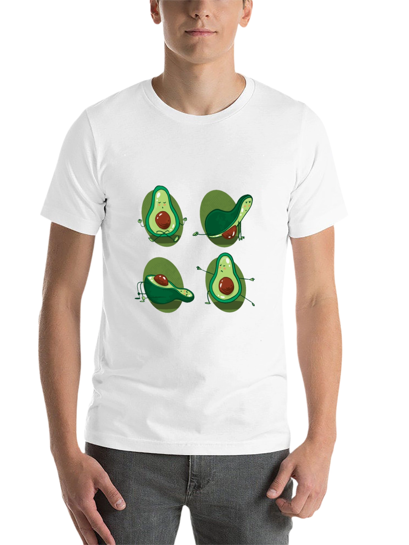 Black Avocado Yoga Black T-Shirt - Meditating Fruit Tee view 14