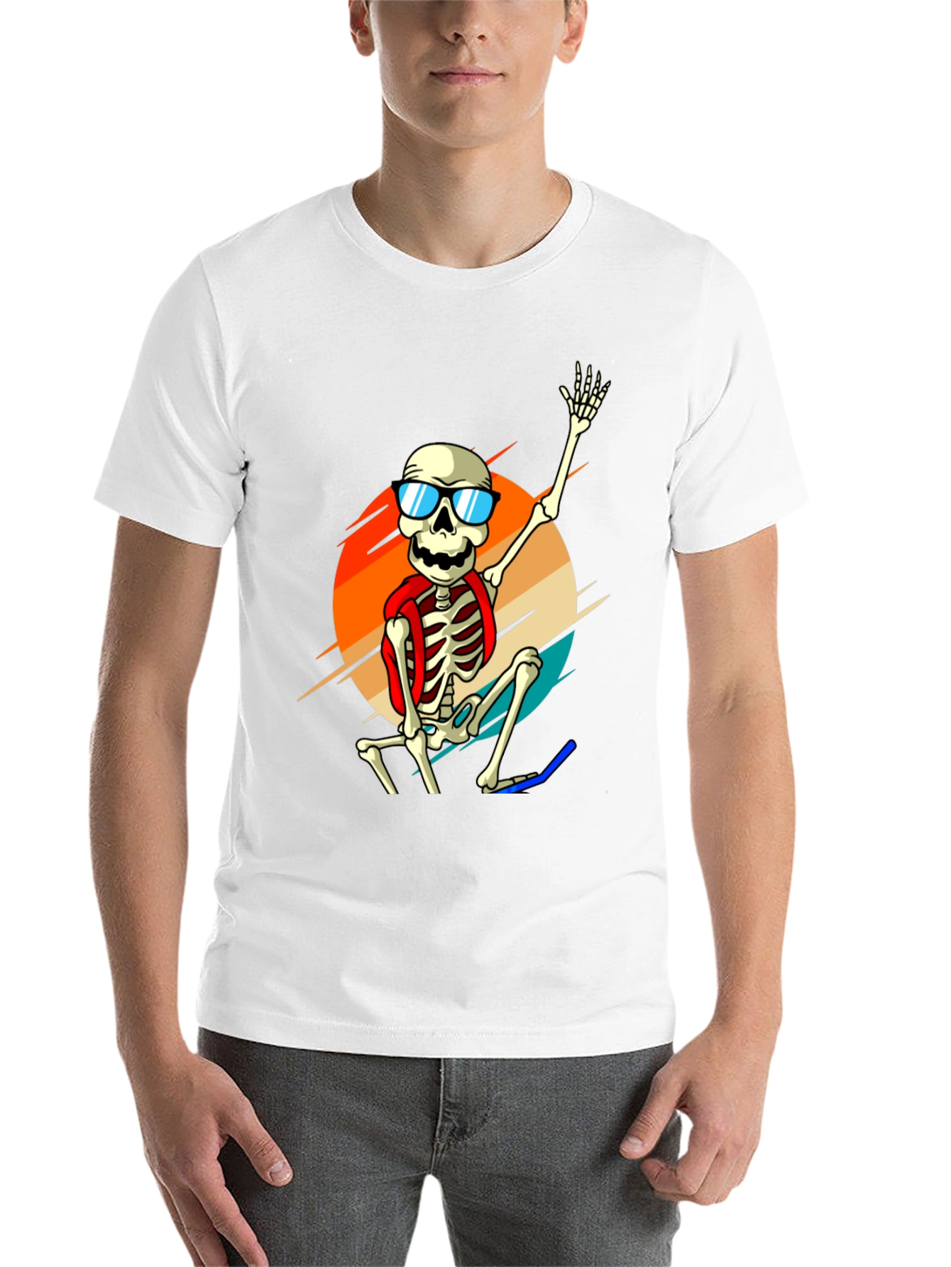 Black Skeleton in Sunglasses Graphic Tee view 14