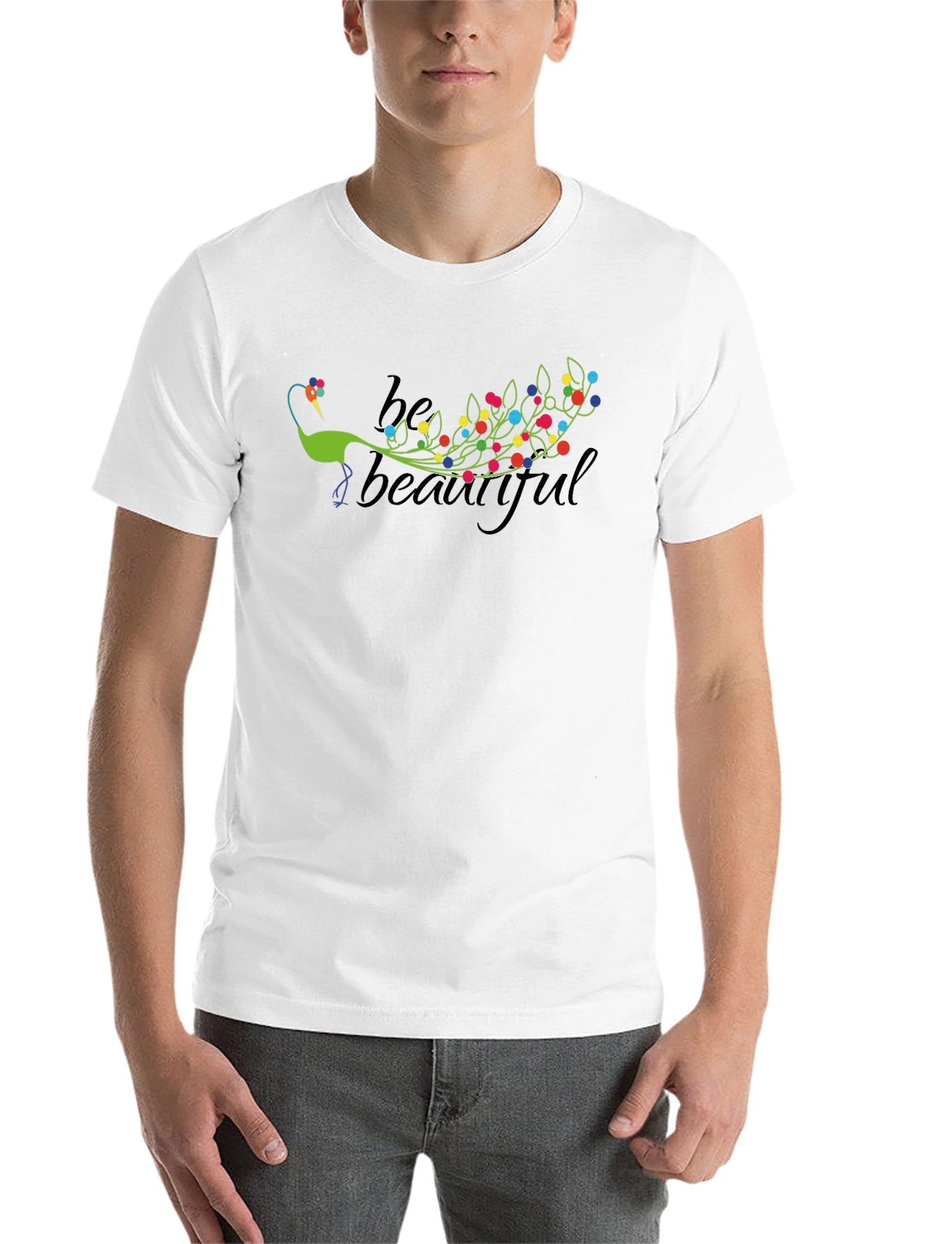 Black Be Beautiful Peacock Graphic Tee - Black view 14