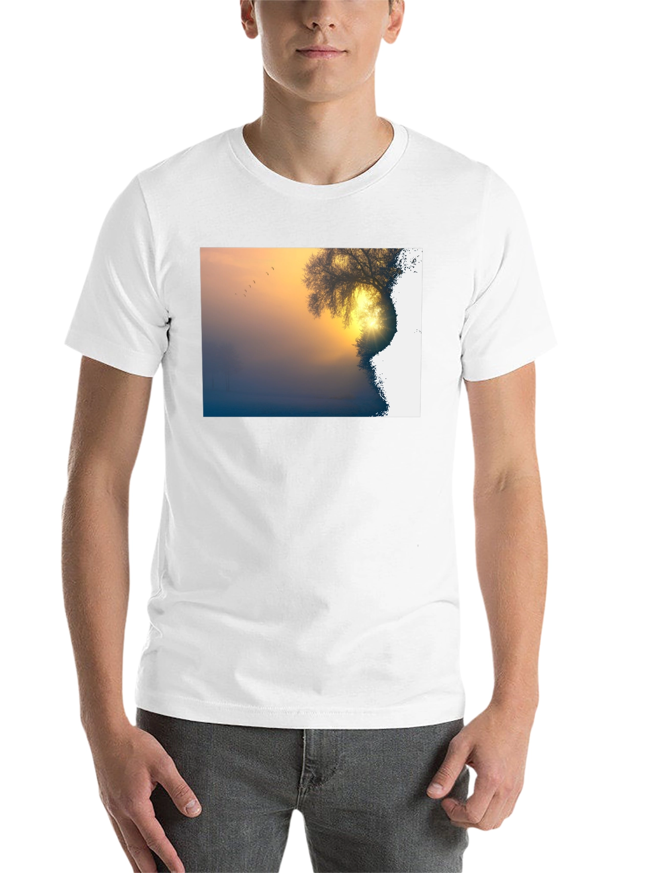 Black Sunrise Nature Scene Graphic Tee view 14