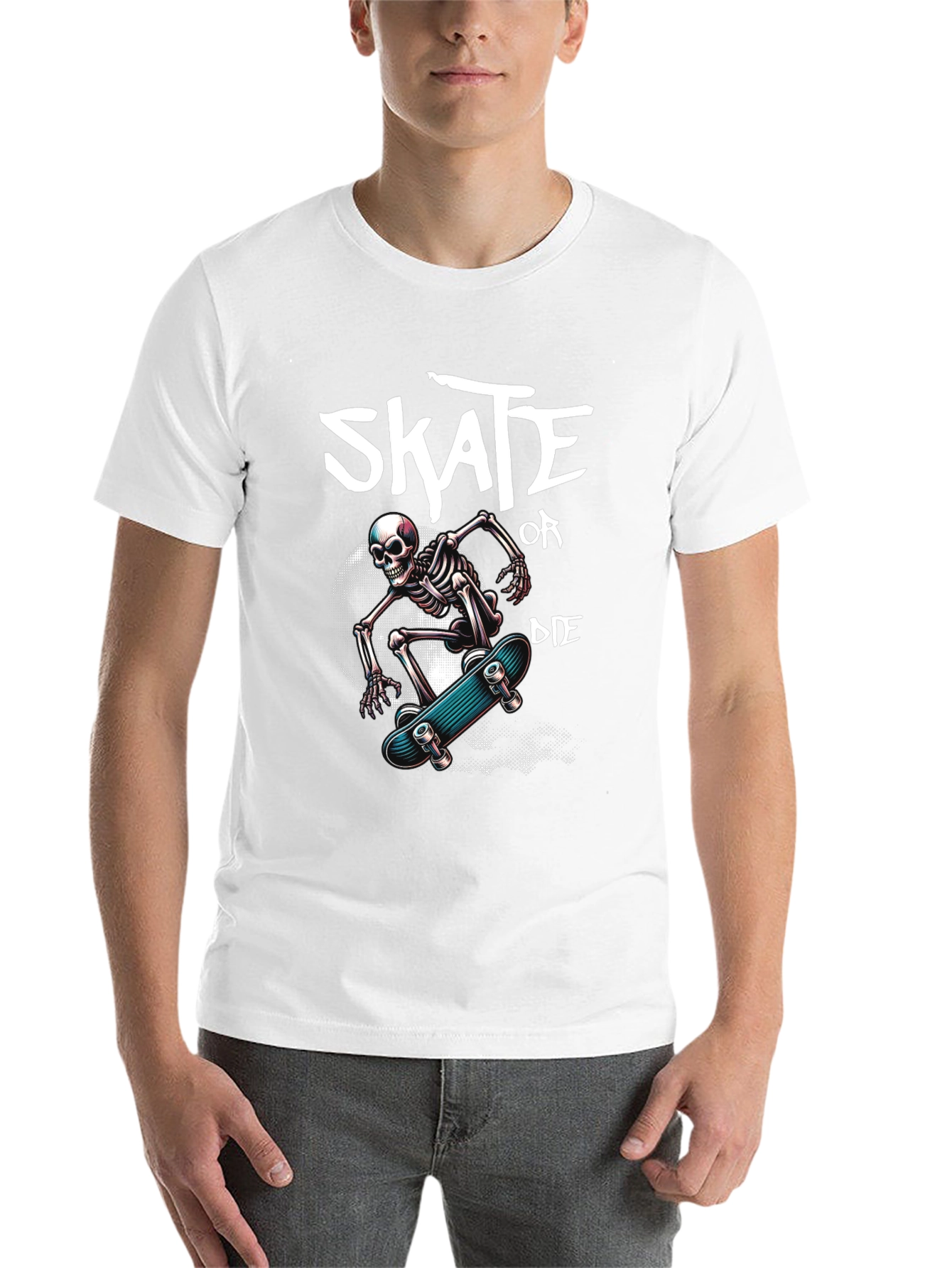Black Skate or Die Skeleton Graphic Tee view 14