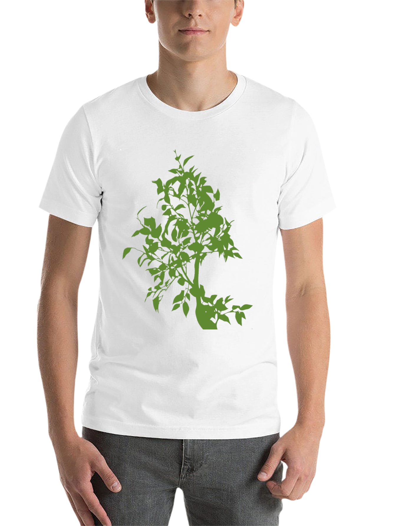 Black Green Tree Graphic Black T-Shirt view 14