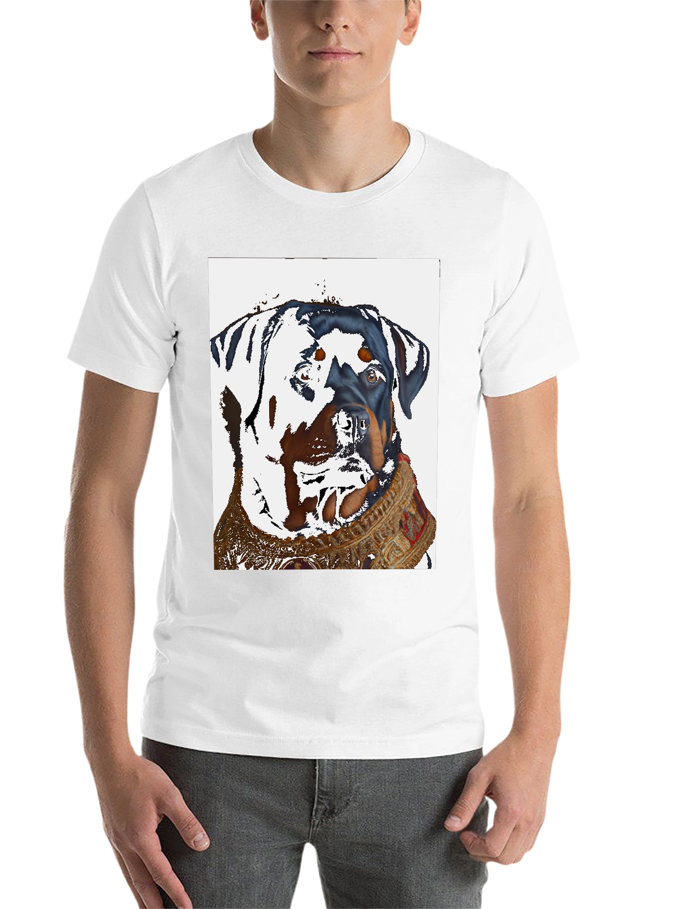 Black Rottweiler Dog T-Shirt - Cool Artistic Design view 14