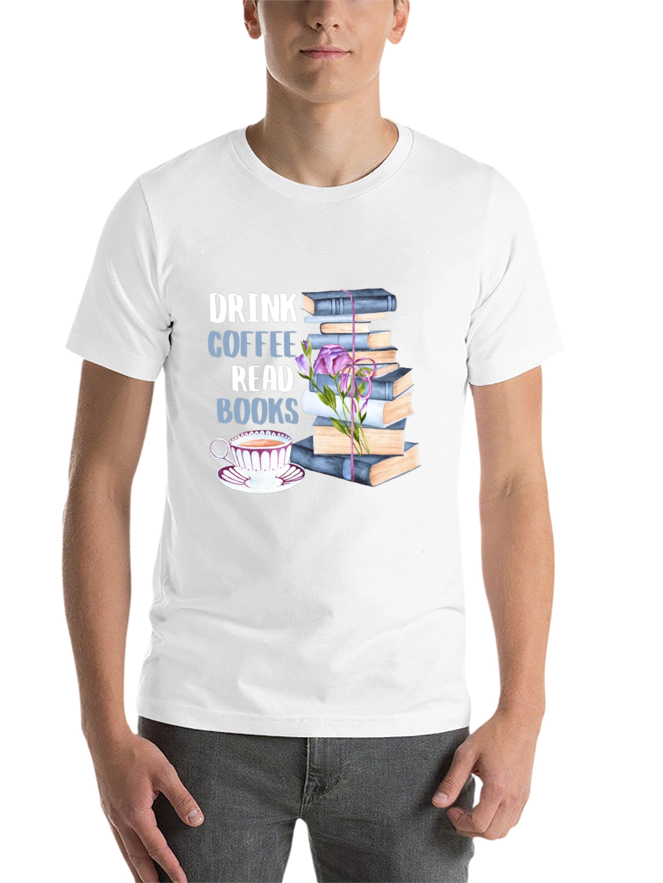 Black Drink Coffee Read Books Graphic Tee view 14