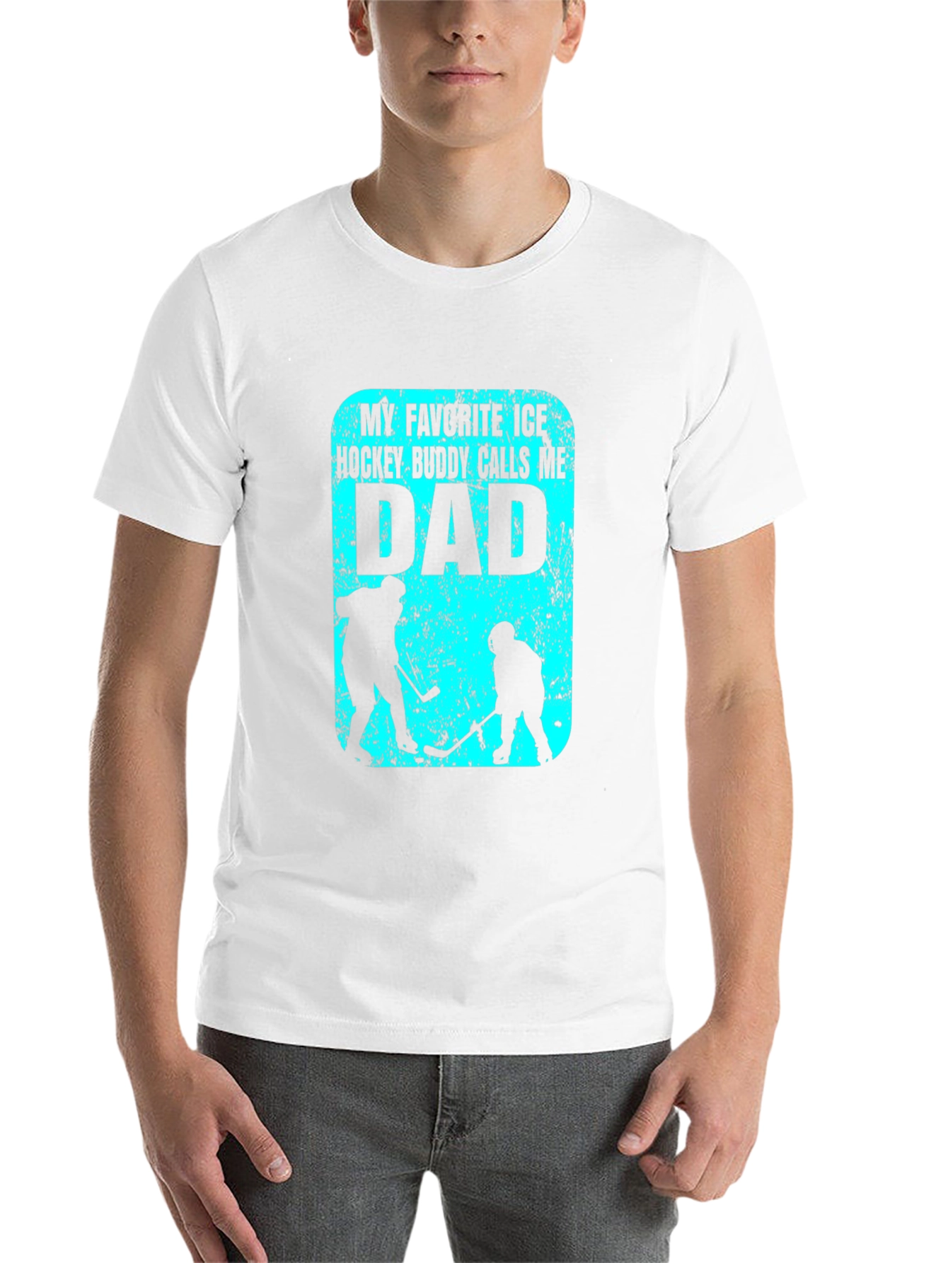 Black My Favorite Ice Hockey Buddy Calls Me Dad T-Shirt view 14