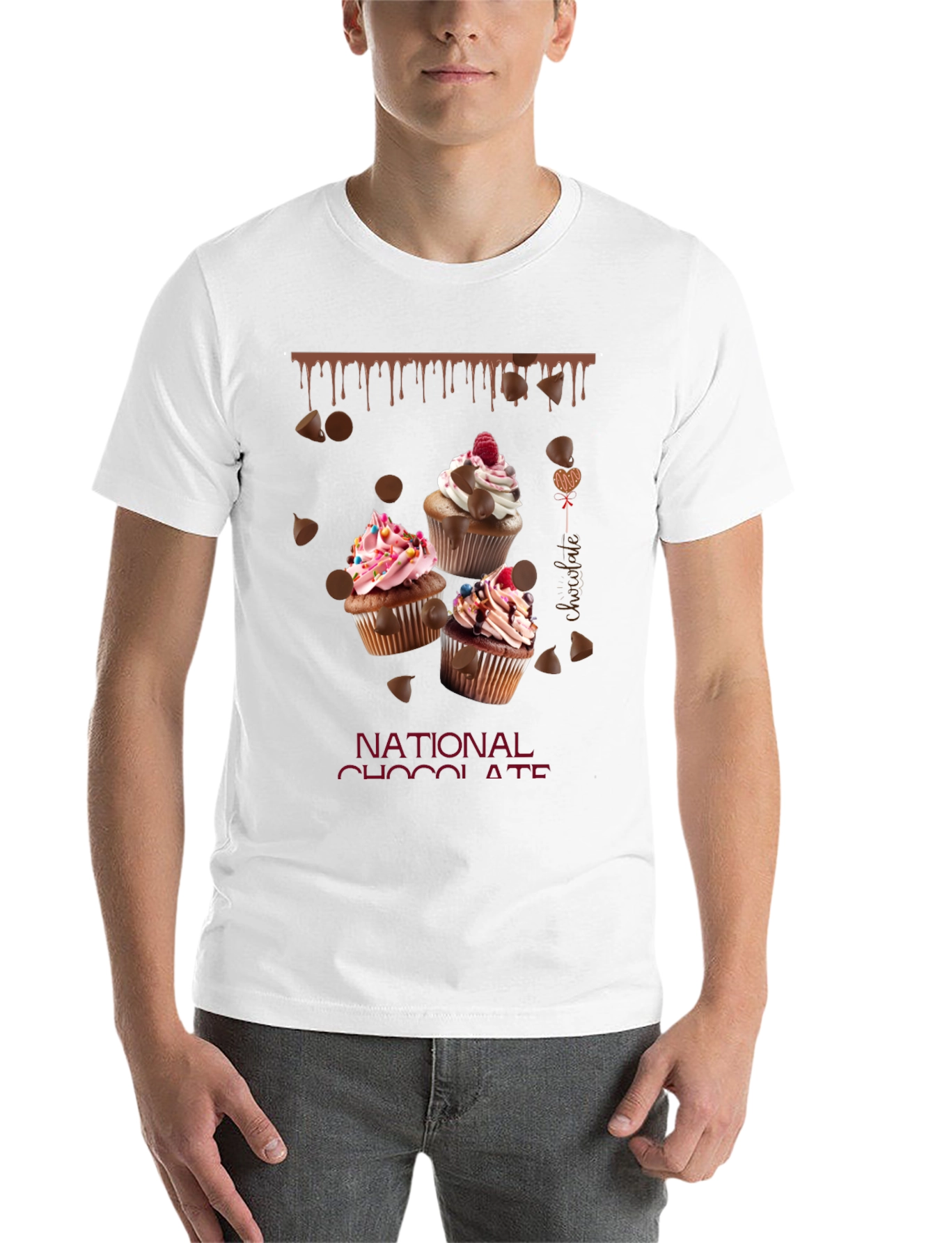 Black National Chocolate Day Cupcake T-Shirt view 14