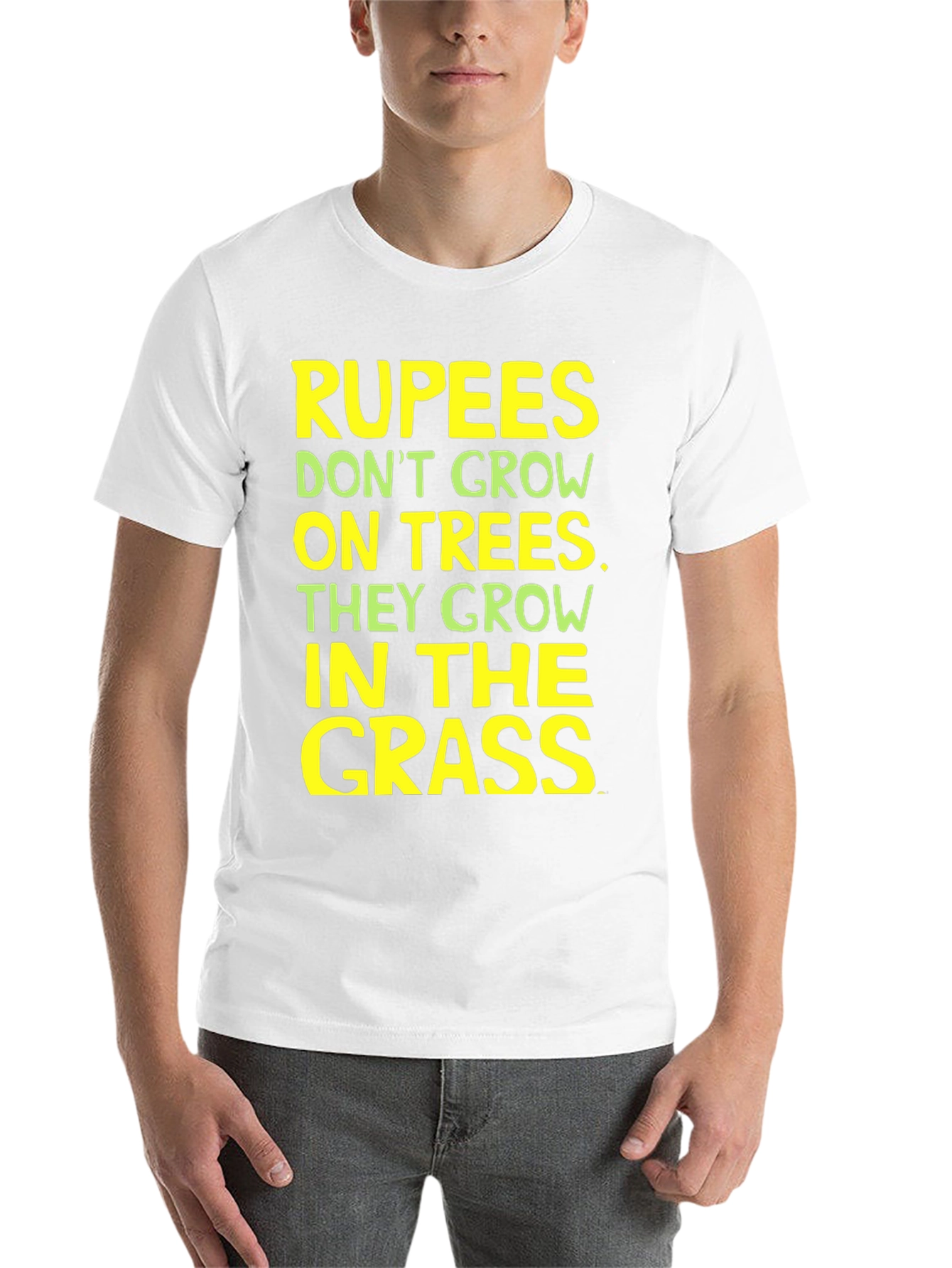 Black Rupees in Grass Graphic Tee - Funny Sarcastic T-Shirt view 14