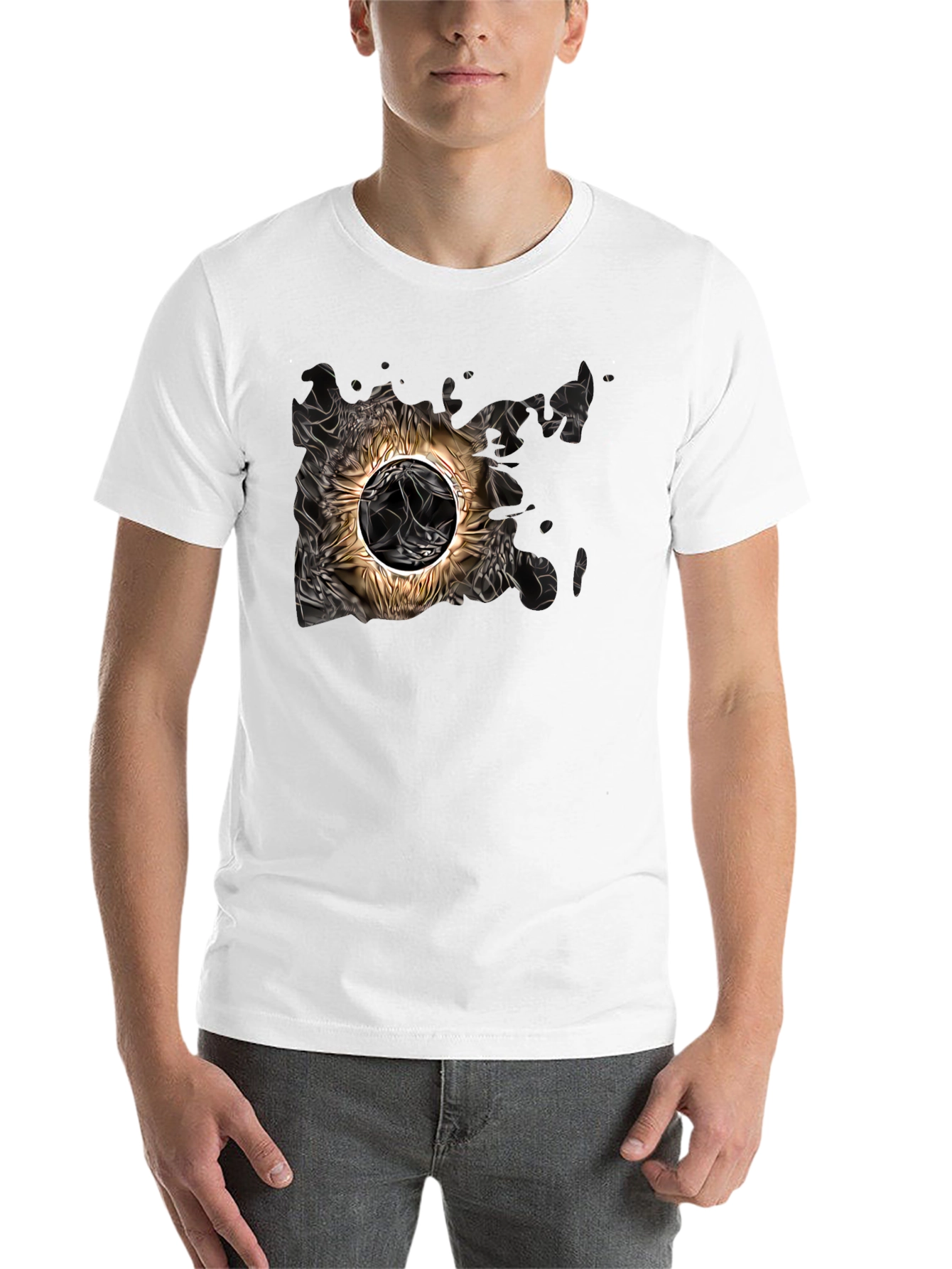 Black Abstract Sun Graphic Tee - Black view 14