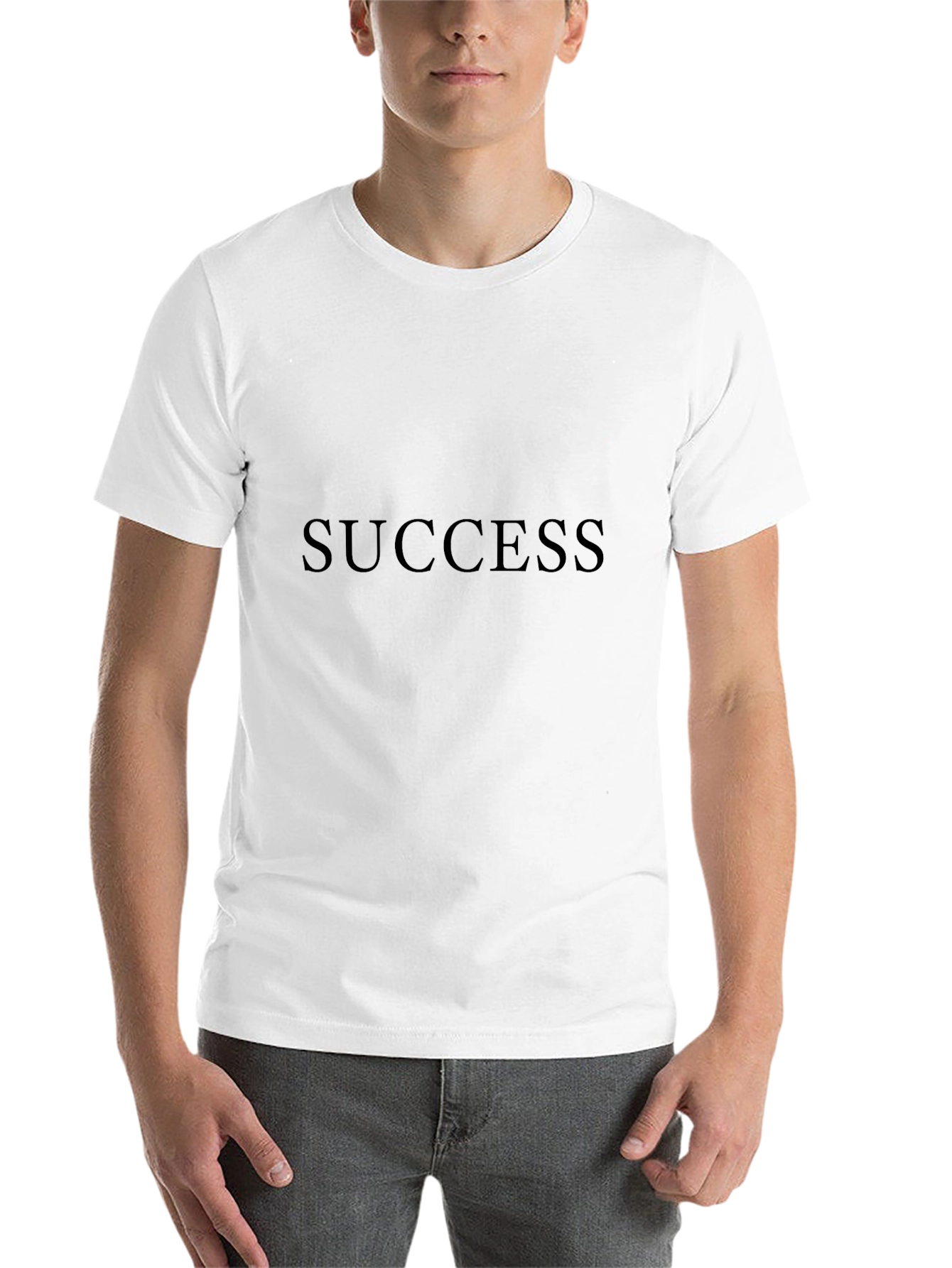 Black Success T-Shirt: Mens Black Crew Neck Tee view 14