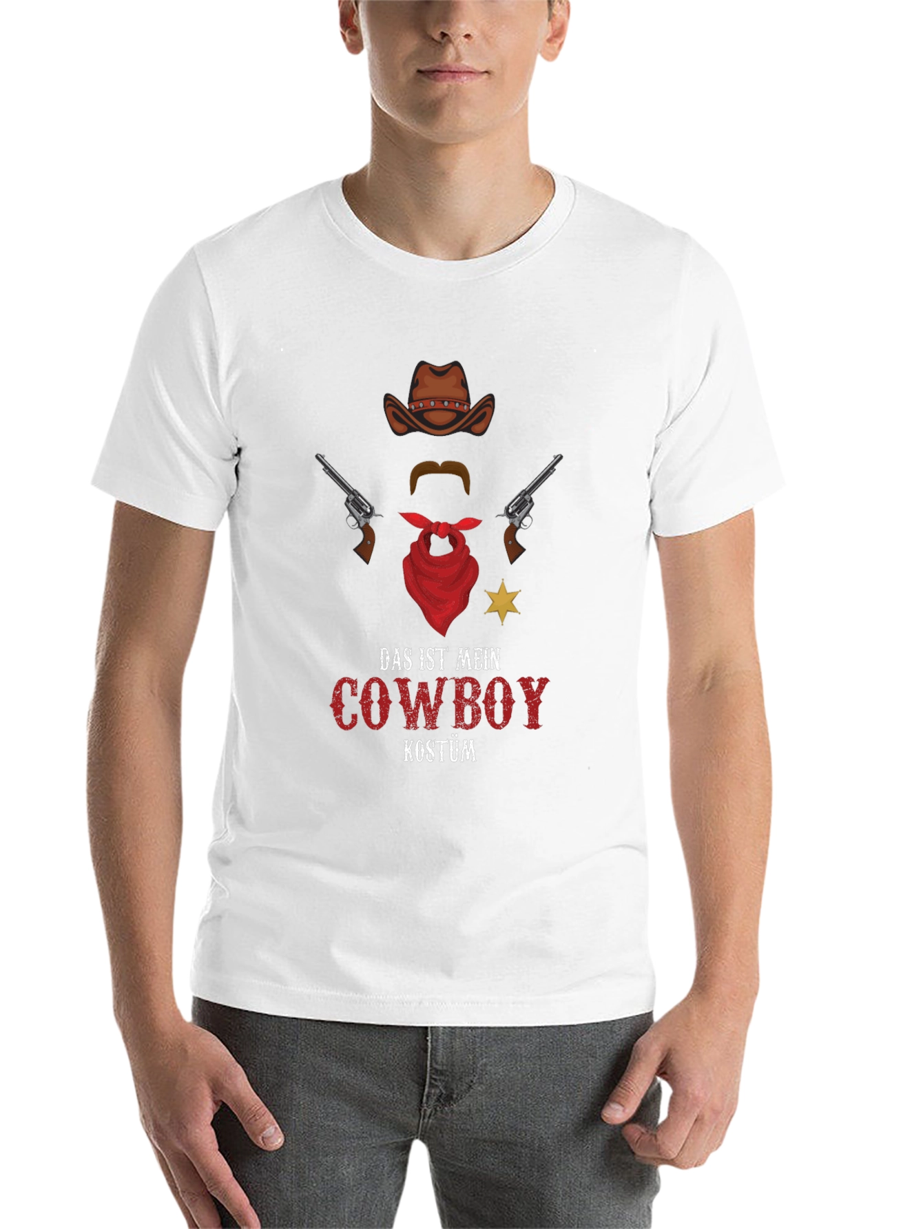 Black Cowboy Costume T-Shirt - Novelty Western Style Tee view 14