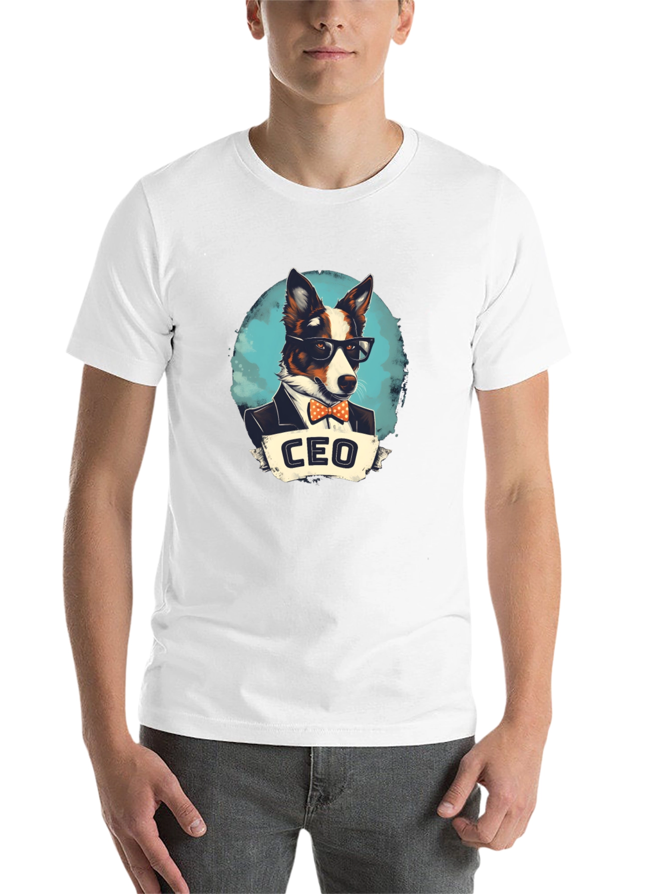 Black CEO Dog T-Shirt - Black Cotton Tee with Funny Graphic view 14