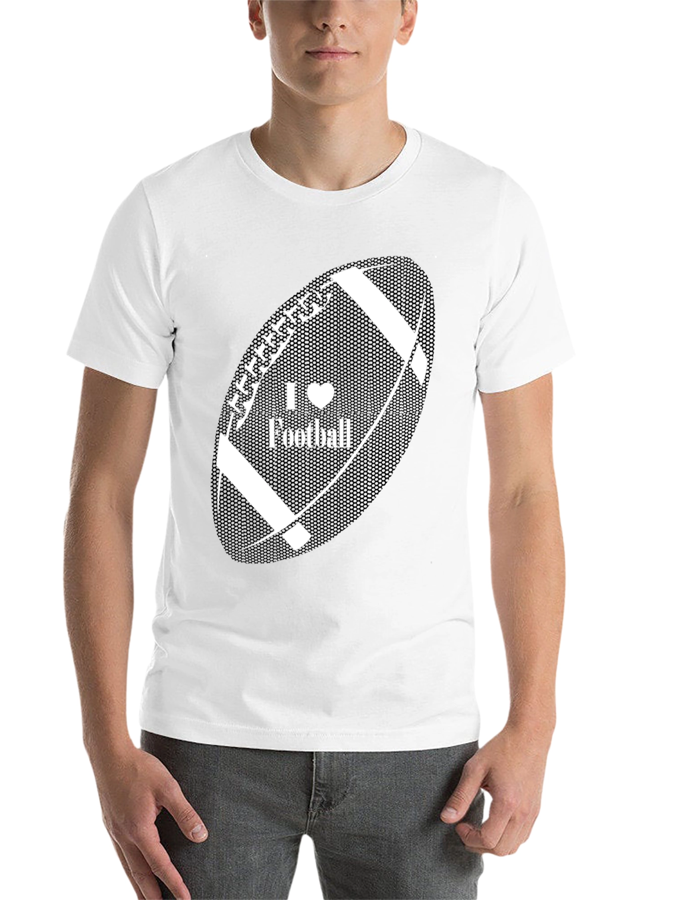Black I Heart Football Black T-Shirt view 14