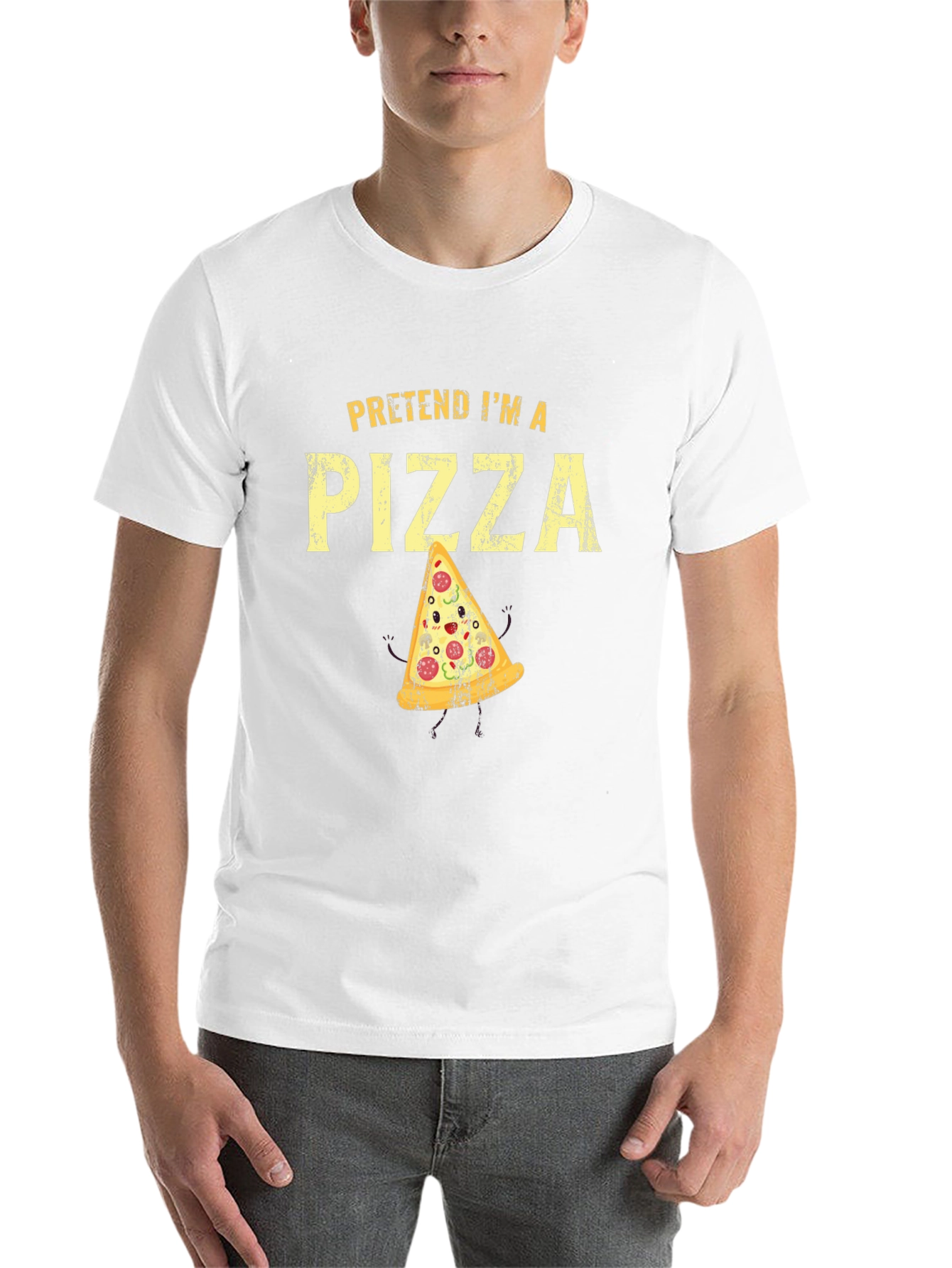 Black Pretend I'm A Pizza Graphic T-Shirt view 14